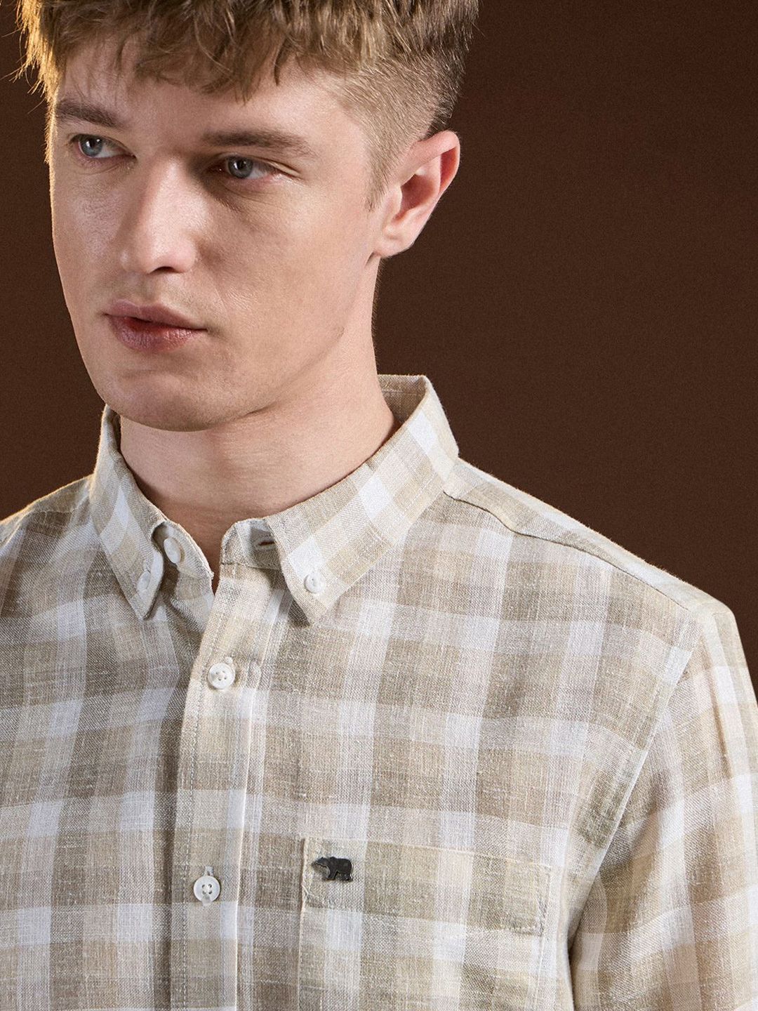 THE BEAR HOUSE Men Slim Fit Opaque Checked Casual Shirt - Image 2
