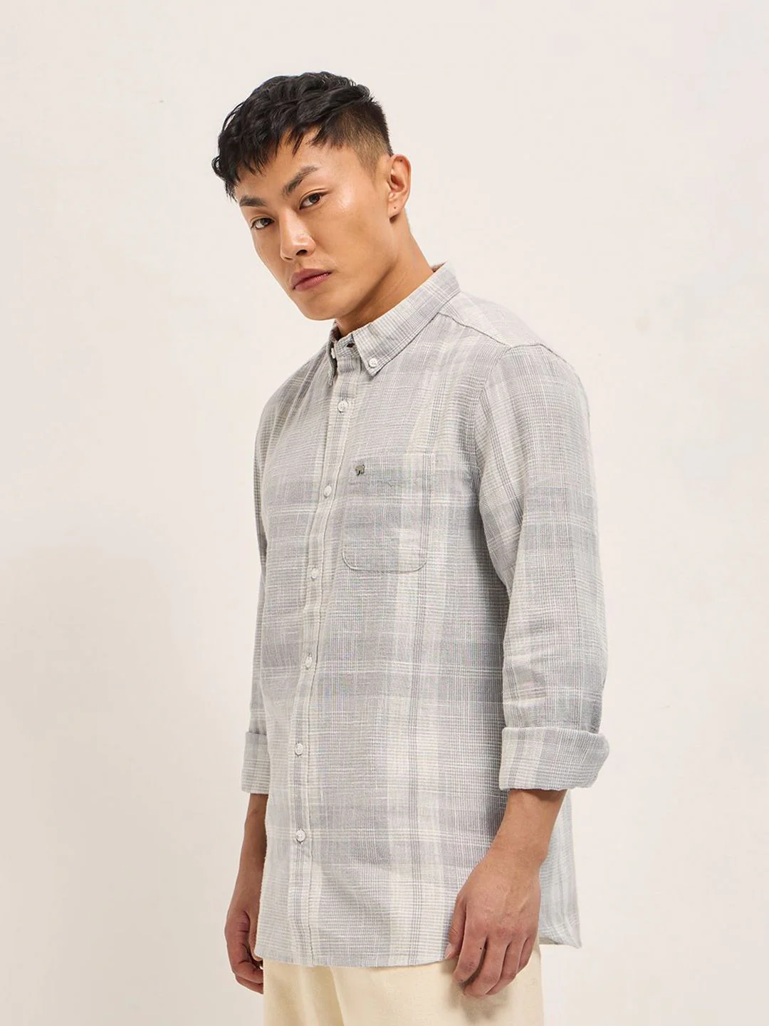 THE BEAR HOUSE Men Slim Fit Opaque Checked Casual Shirt - Image 3