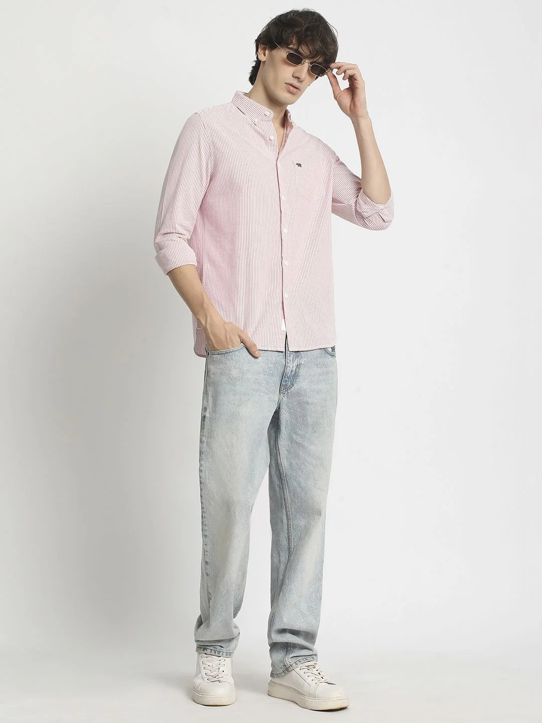 THE BEAR HOUSE Men Slim Fit Opaque Striped Casual Shirt - Image 6