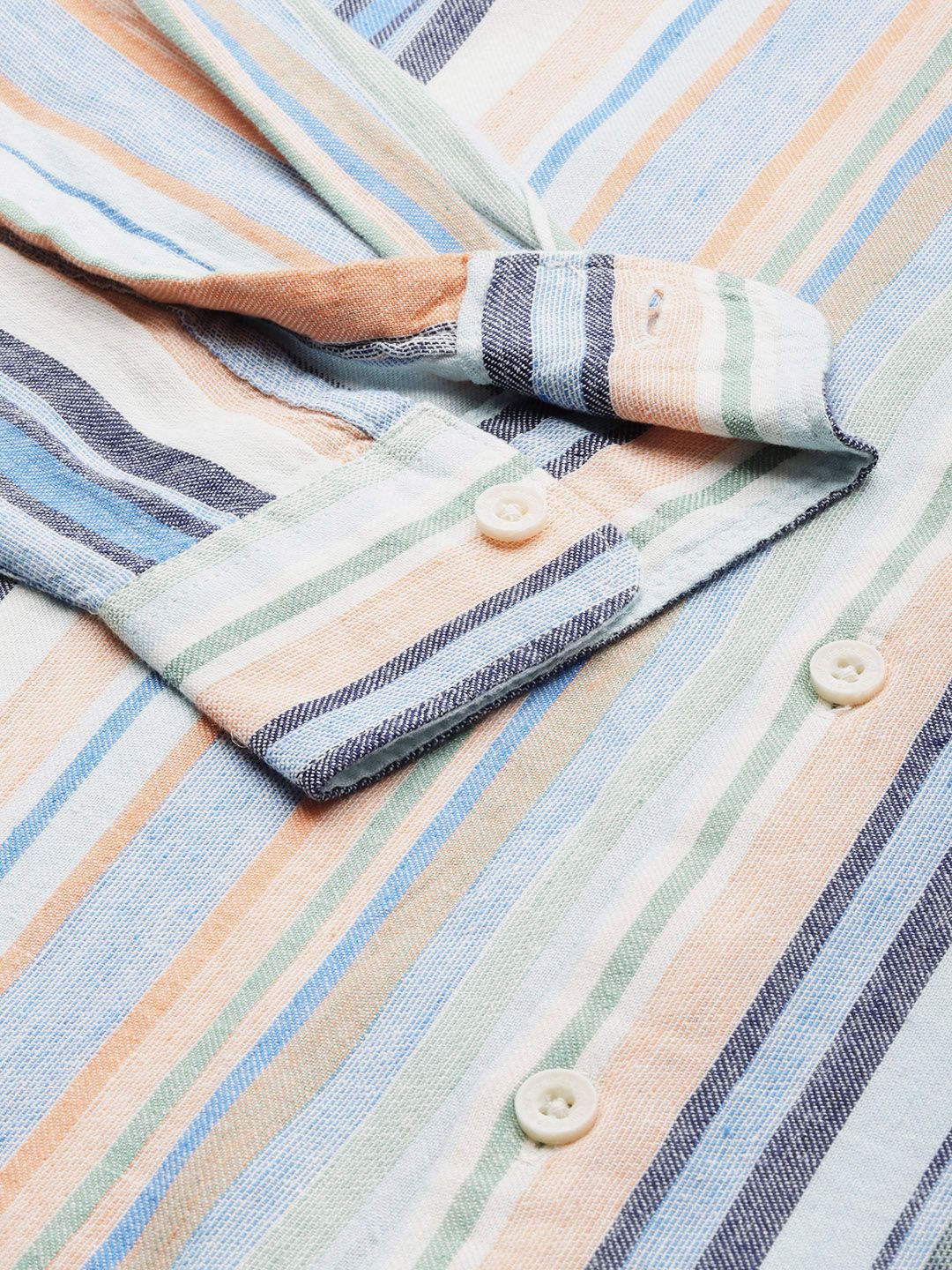 THE BEAR HOUSE Men Slim Fit Opaque Striped Pure Cotton Casual Shirt - Image 7