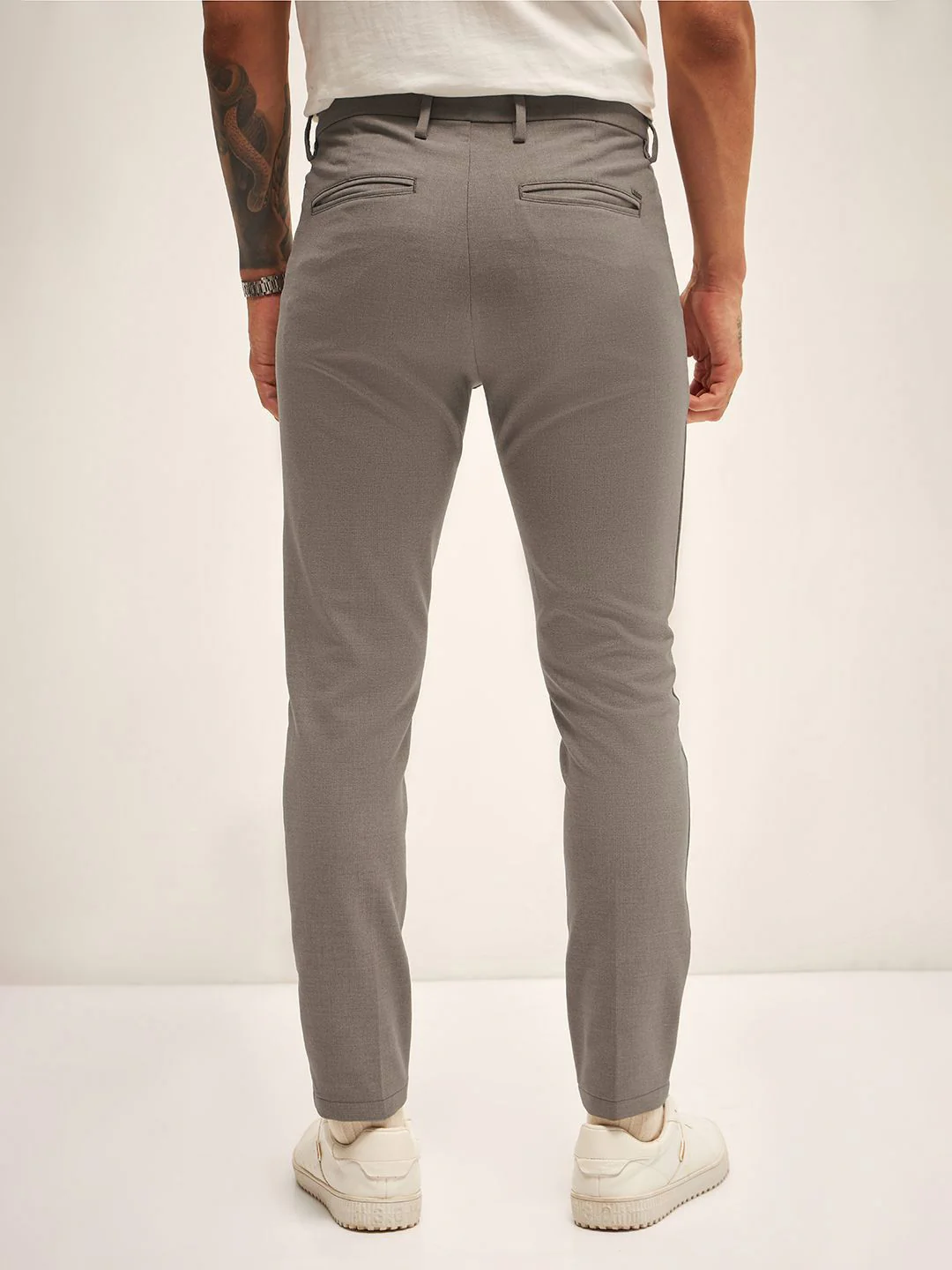 THE BEAR HOUSE Men Slim Fit Pleated Chinos Trousers - Image 3