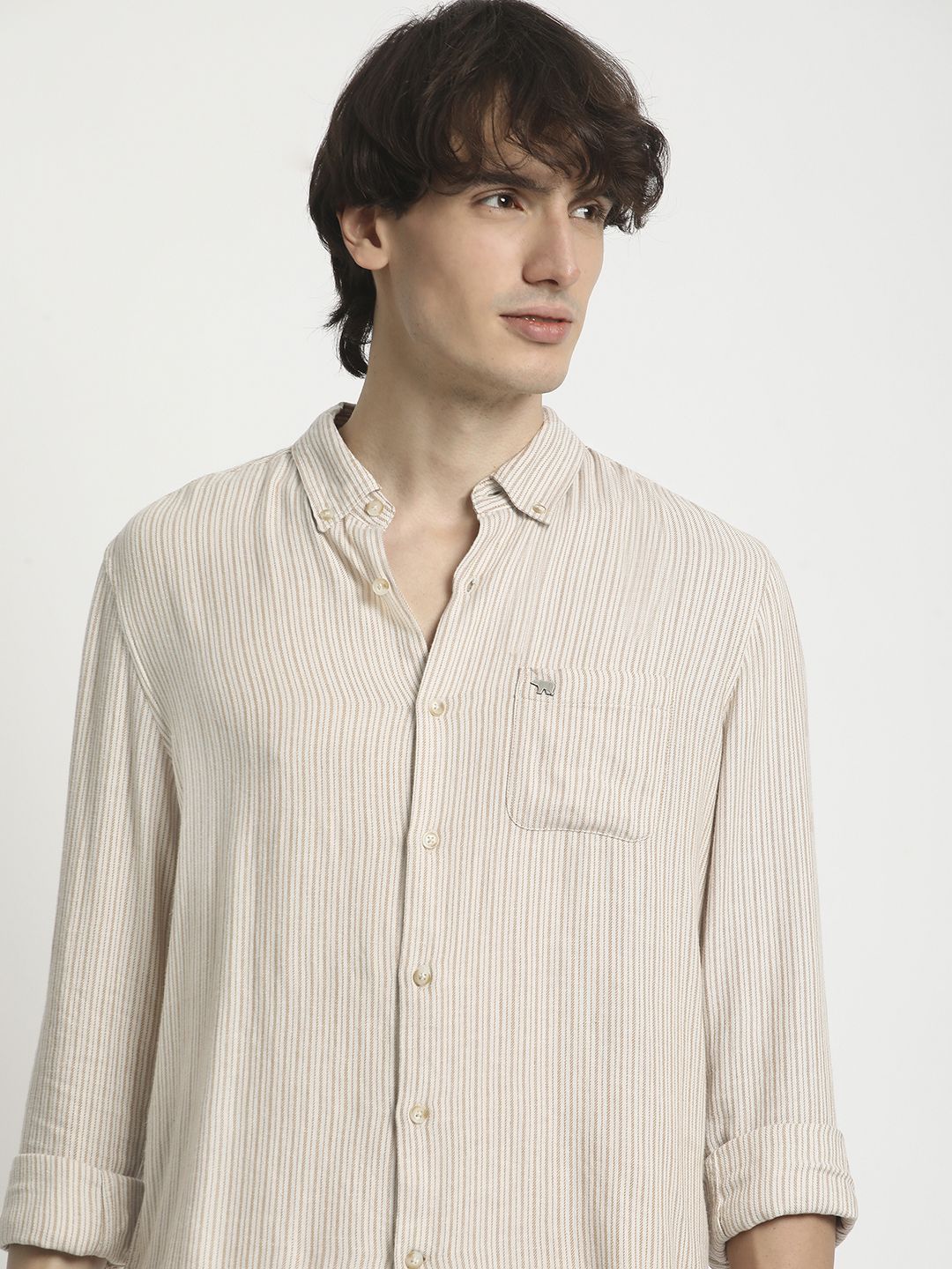 THE BEAR HOUSE Men Slim Fit Striped Casual Pure Cotton Shirt - Image 3