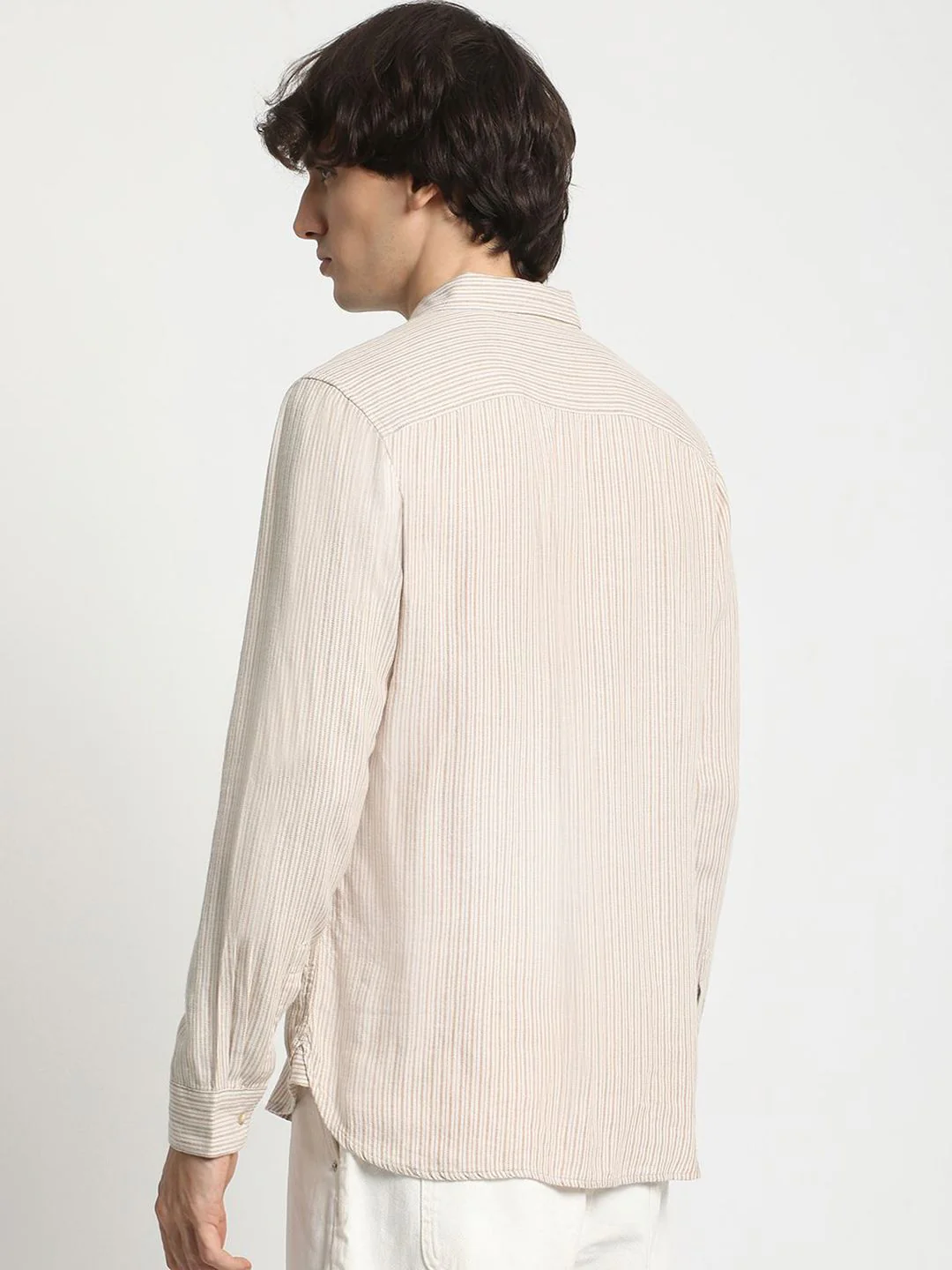 THE BEAR HOUSE Men Slim Fit Striped Casual Pure Cotton Shirt - Image 4