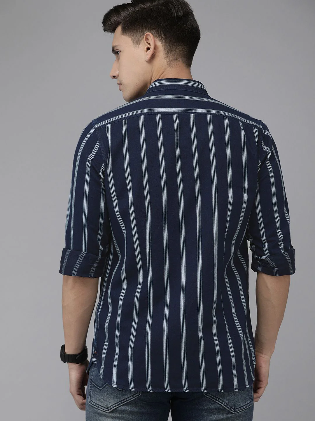 THE BEAR HOUSE Men Slim Fit Striped Casual Shirt - Image 4