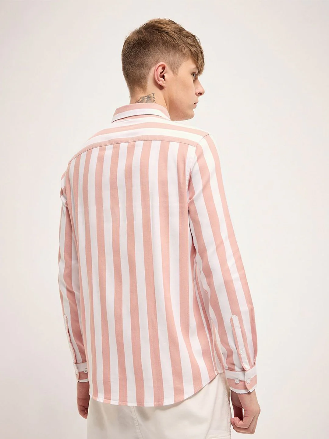 THE BEAR HOUSE Men Slim Fit Striped Casual Shirt - Image 4