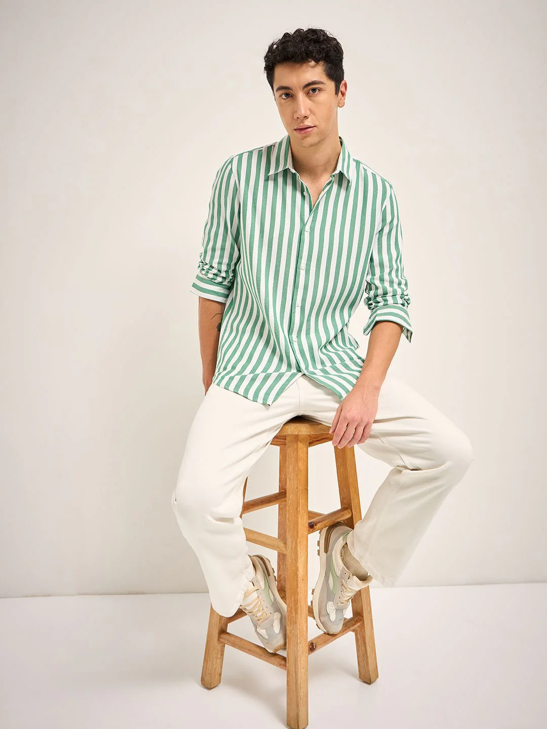 THE BEAR HOUSE Men Slim Fit Striped Casual Shirt - Image 4