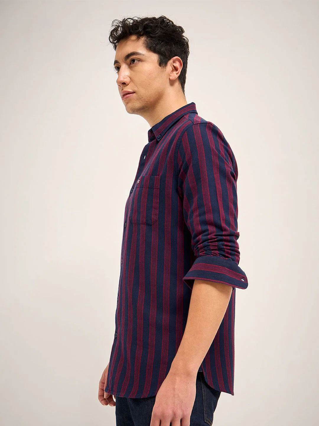 THE BEAR HOUSE Men Slim Fit Striped Casual Shirt - Image 3