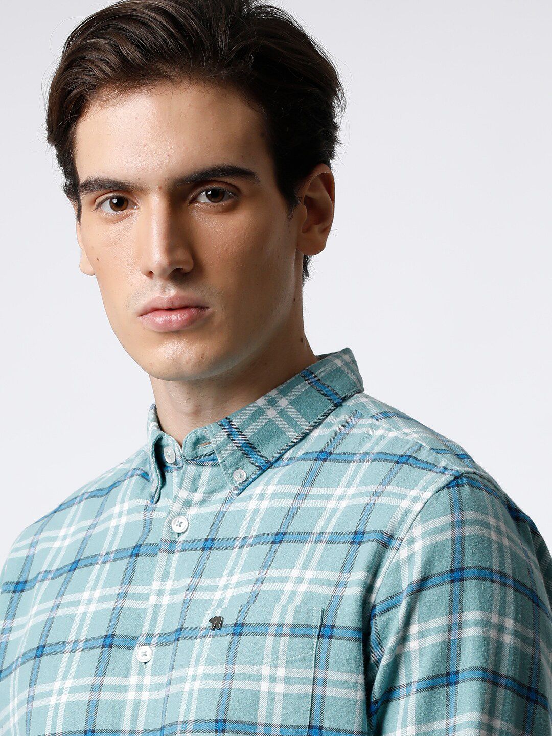 THE BEAR HOUSE Men Slim Fit Tartan Checked Casual Shirt - Image 2