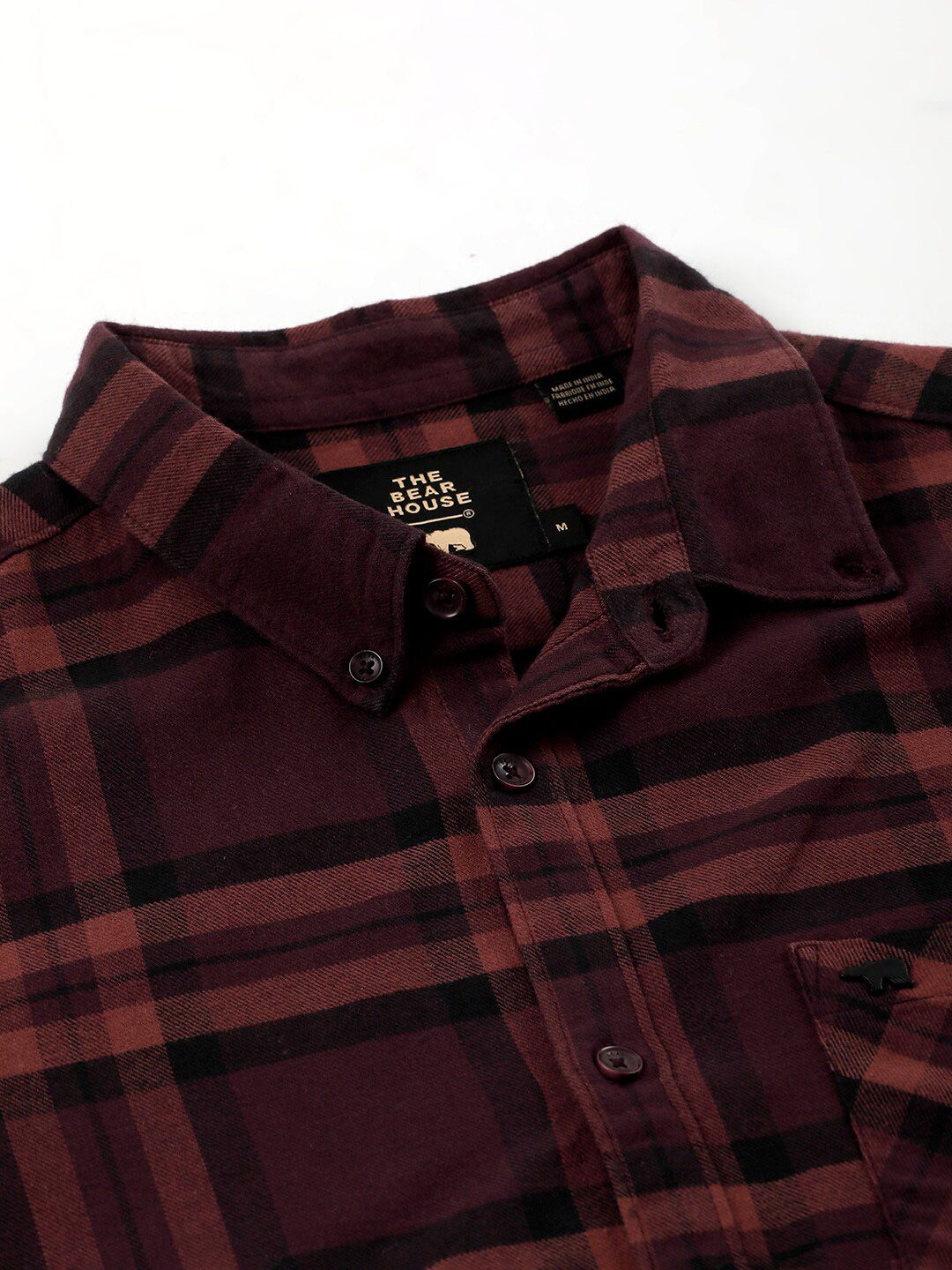 THE BEAR HOUSE Men Slim Fit Tartan Checked Pure Cotton Casual Shirt - Image 2