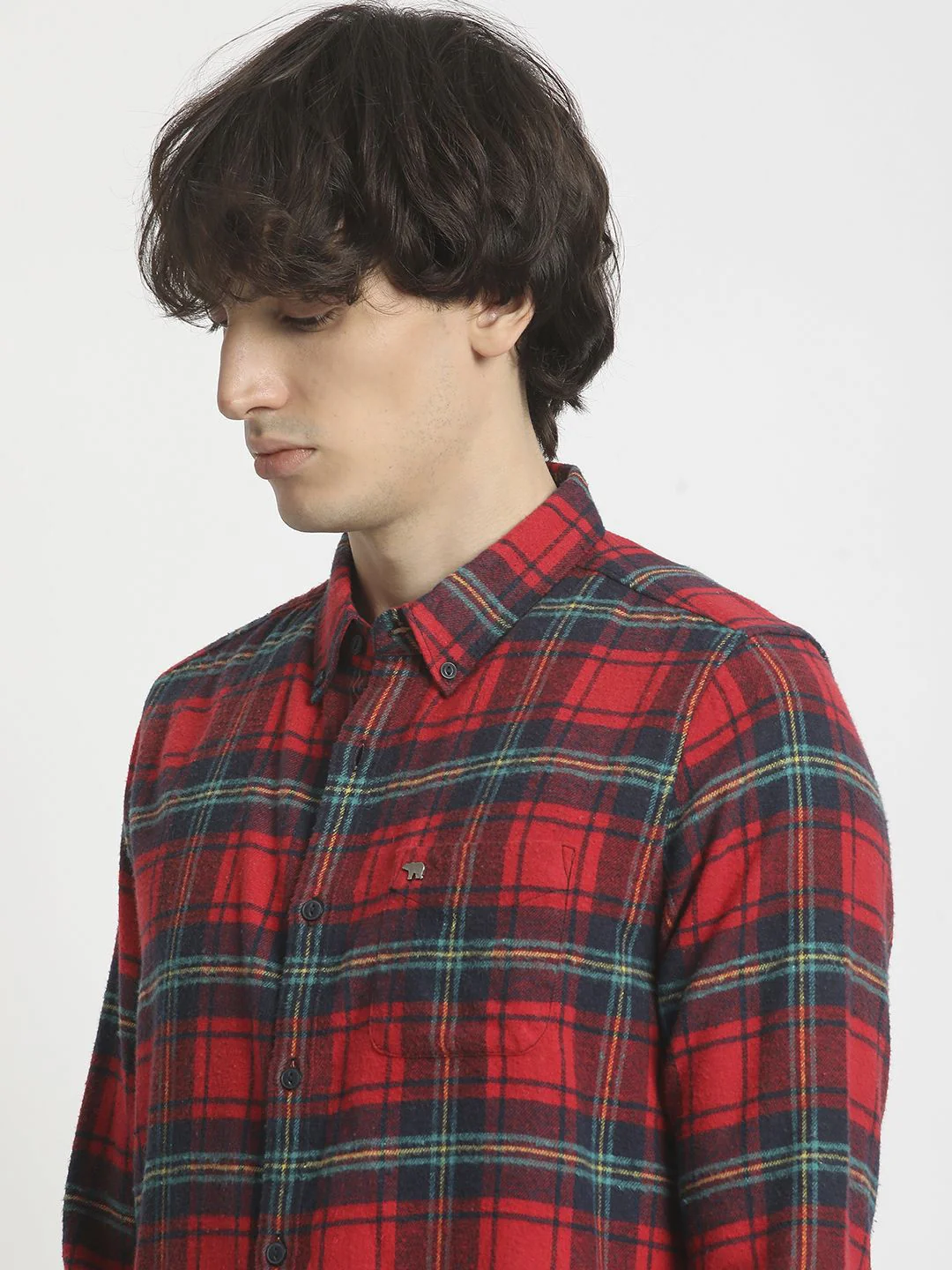 THE BEAR HOUSE Men Slim Fit Tartan Checks Opaque Checked Casual Shirt - Image 3