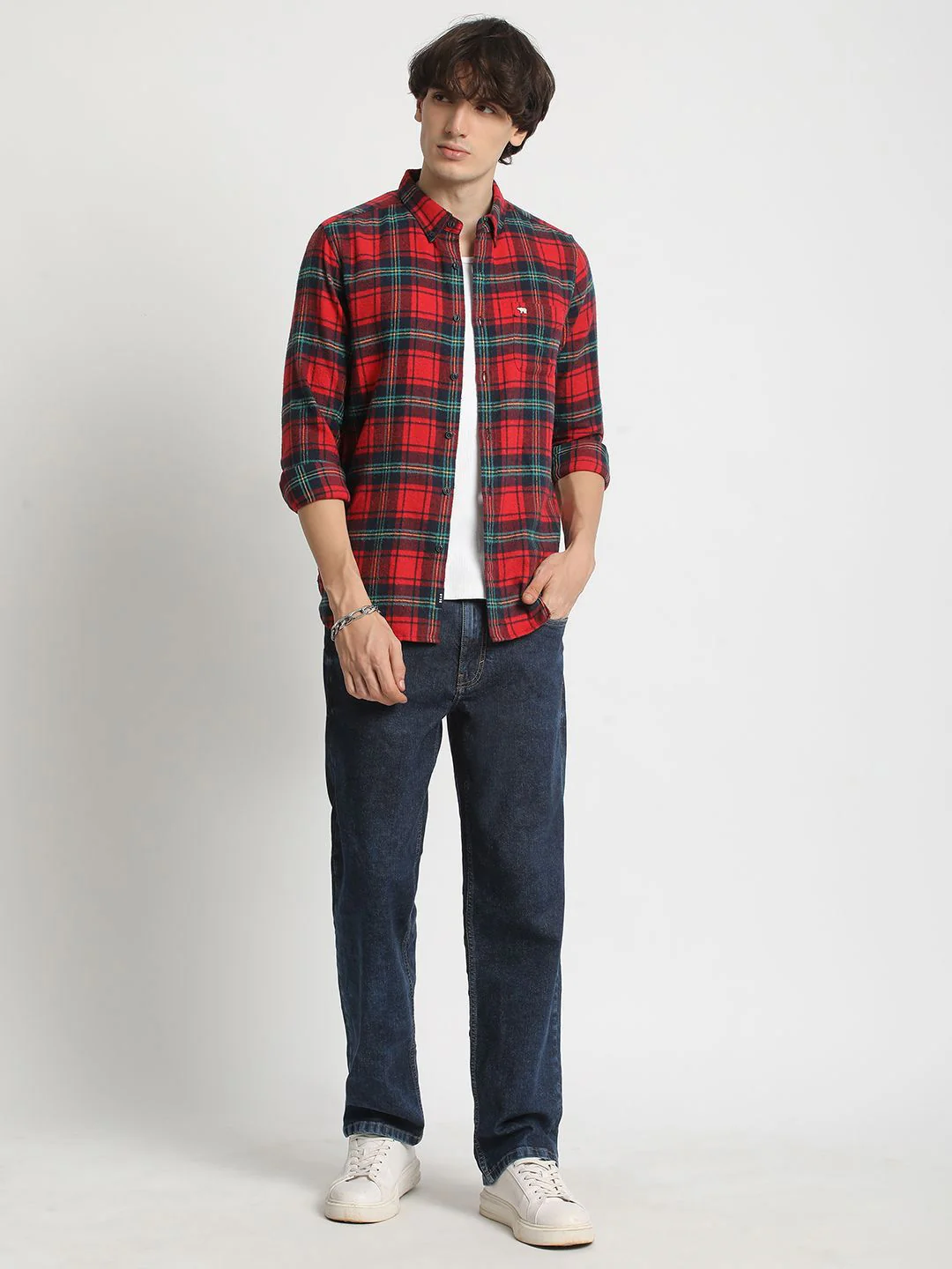 THE BEAR HOUSE Men Slim Fit Tartan Checks Opaque Checked Casual Shirt - Image 6