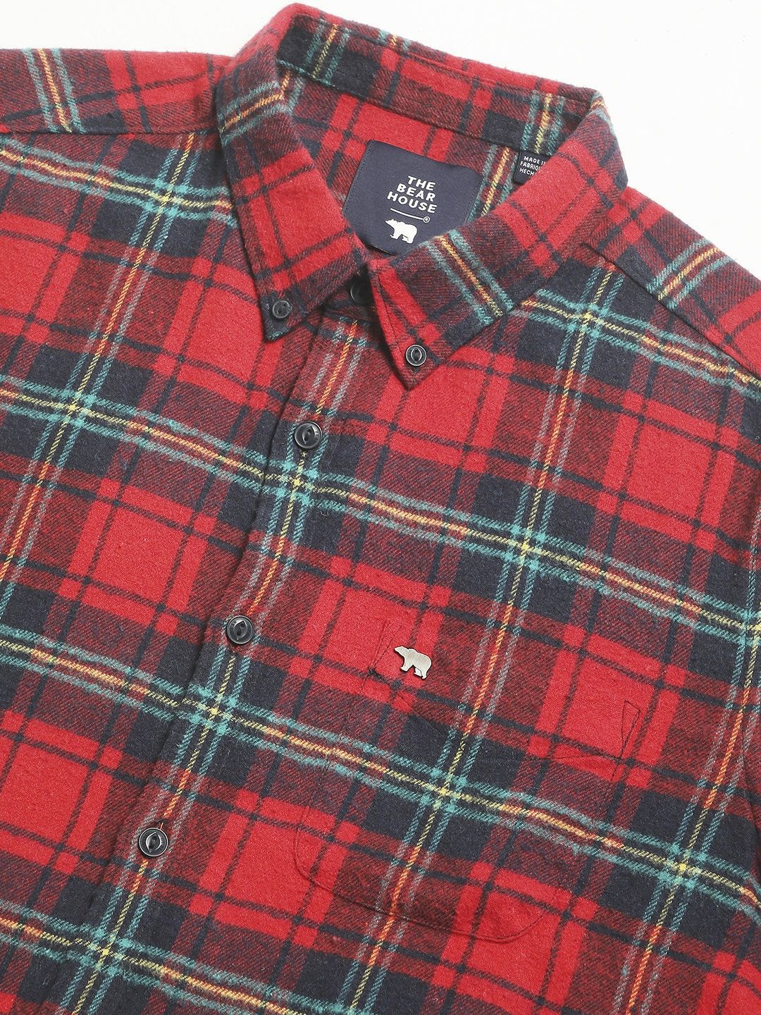 THE BEAR HOUSE Men Slim Fit Tartan Checks Opaque Checked Casual Shirt - Image 7