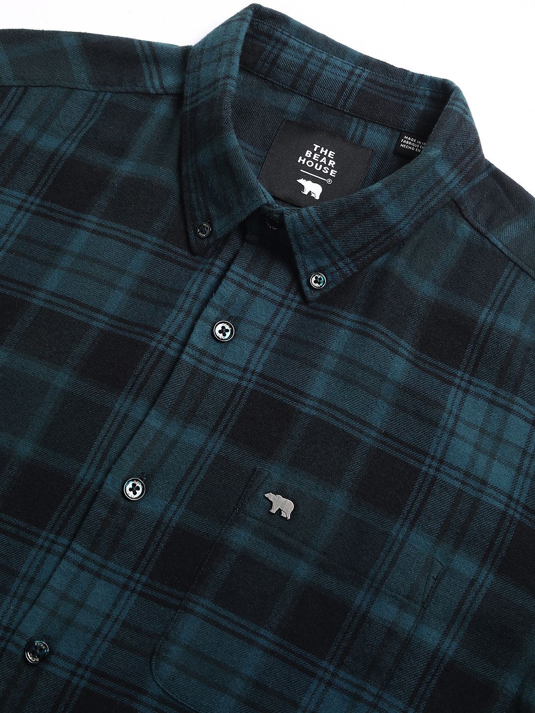 THE BEAR HOUSE Men Slim Fit Tartan Checks Opaque Checked Casual Shirt - Image 7