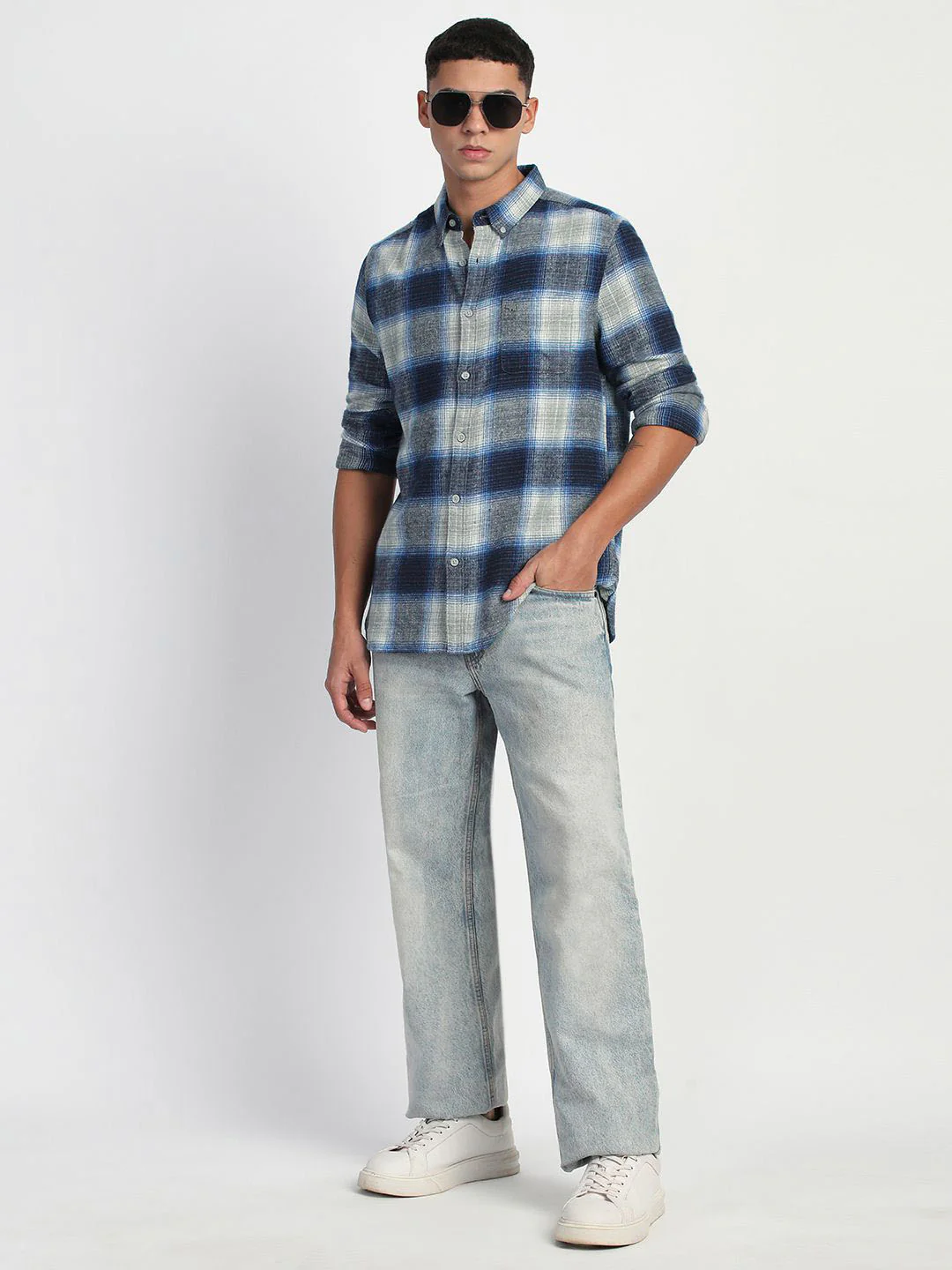 THE BEAR HOUSE Men Slim Fit Tartan Checks Opaque Checked Casual Shirt - Image 6
