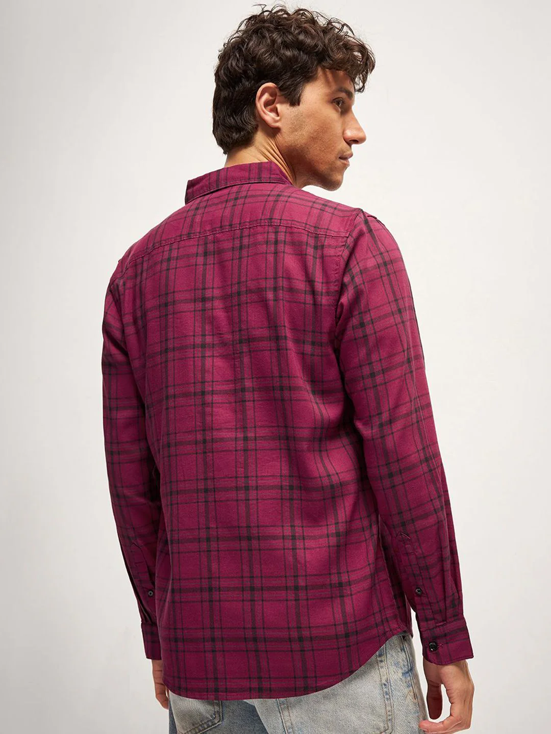 THE BEAR HOUSE Men Slim Fit Tartan Checks Opaque Checked Casual Shirt - Image 5