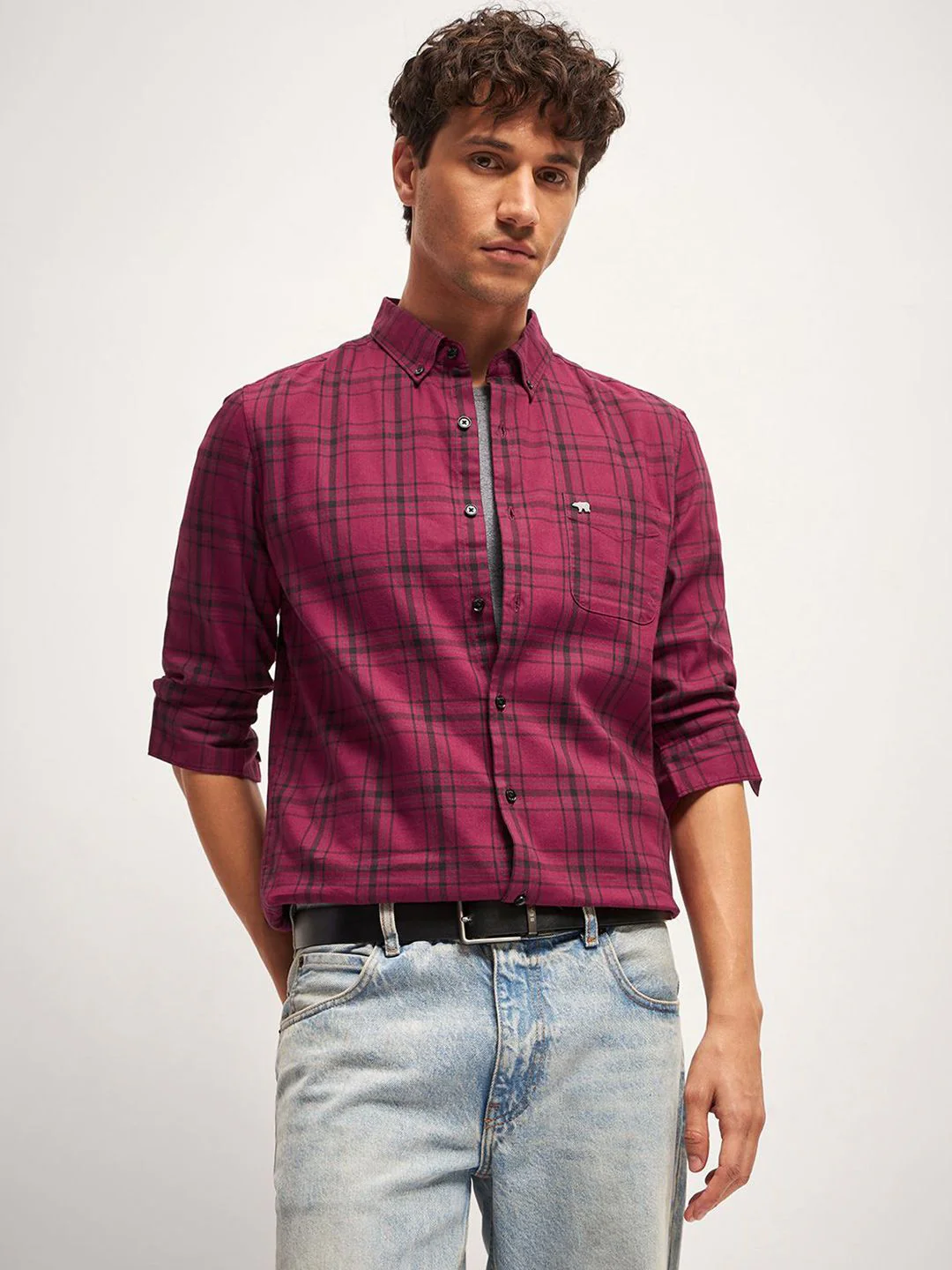 THE BEAR HOUSE Men Slim Fit Tartan Checks Opaque Checked Casual Shirt - Image 6