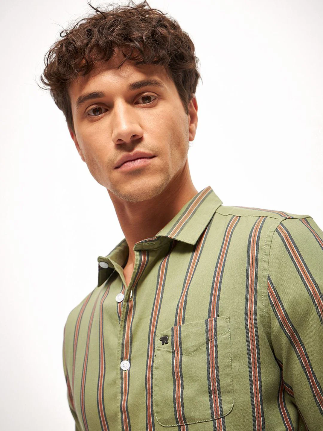 THE BEAR HOUSE Men Slim Fit Tartan Checks Opaque Striped Casual Shirt - Image 2