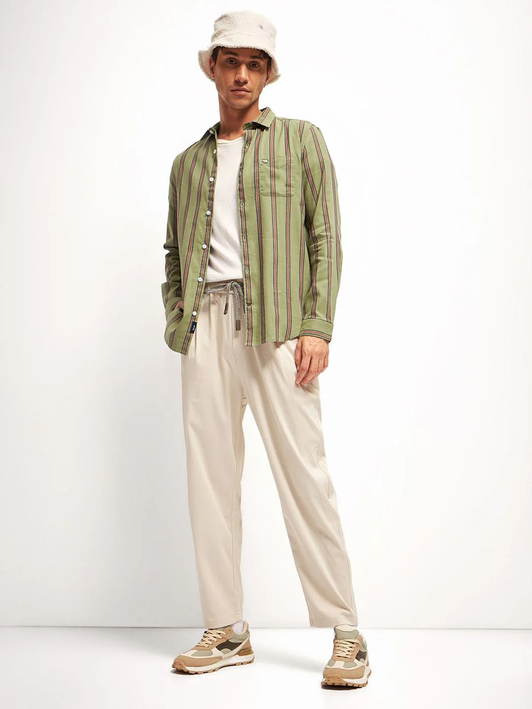 THE BEAR HOUSE Men Slim Fit Tartan Checks Opaque Striped Casual Shirt - Image 4