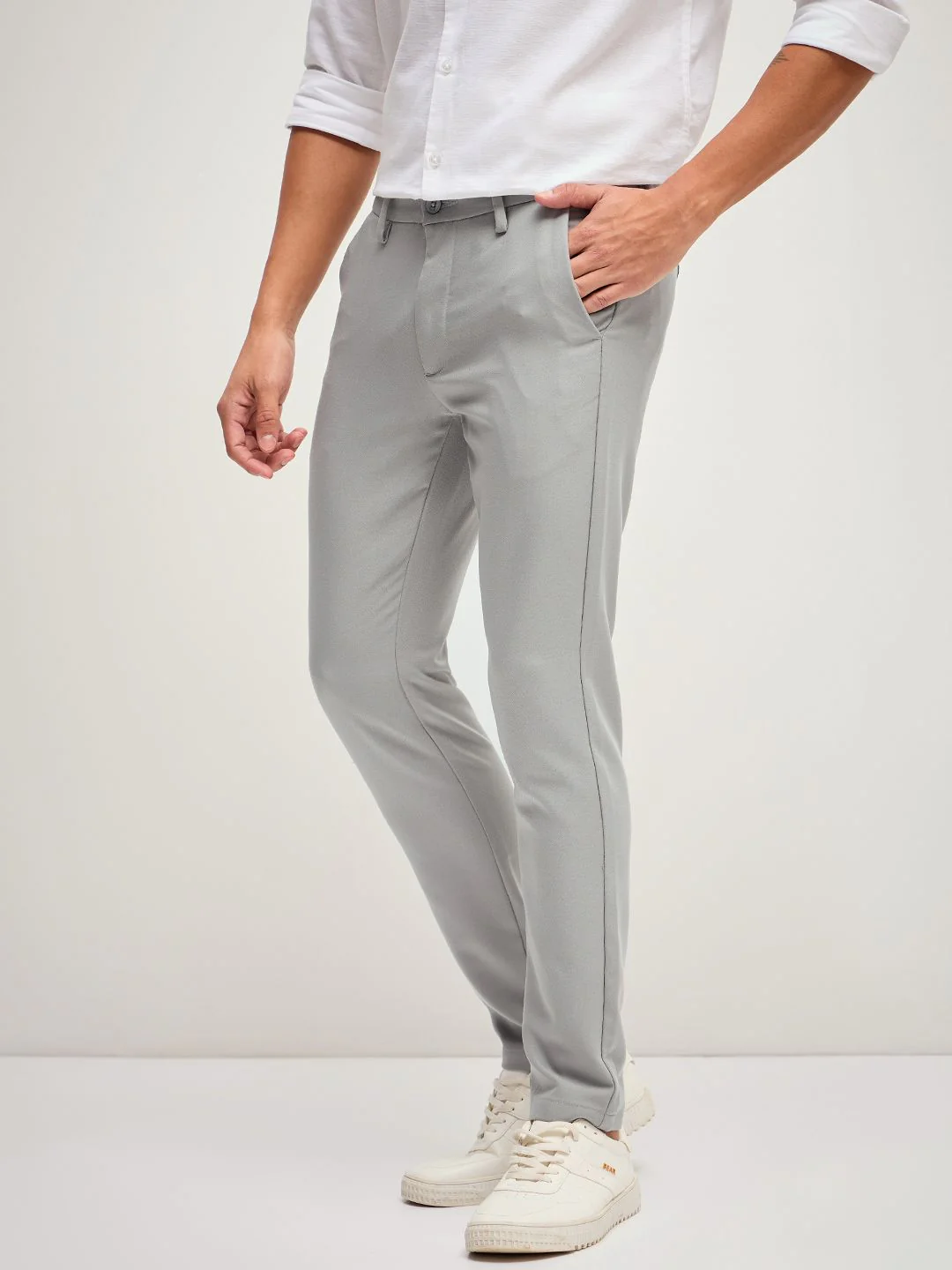 THE BEAR HOUSE Men Solid 4 Way Stretch Formal Trouser - Image 3