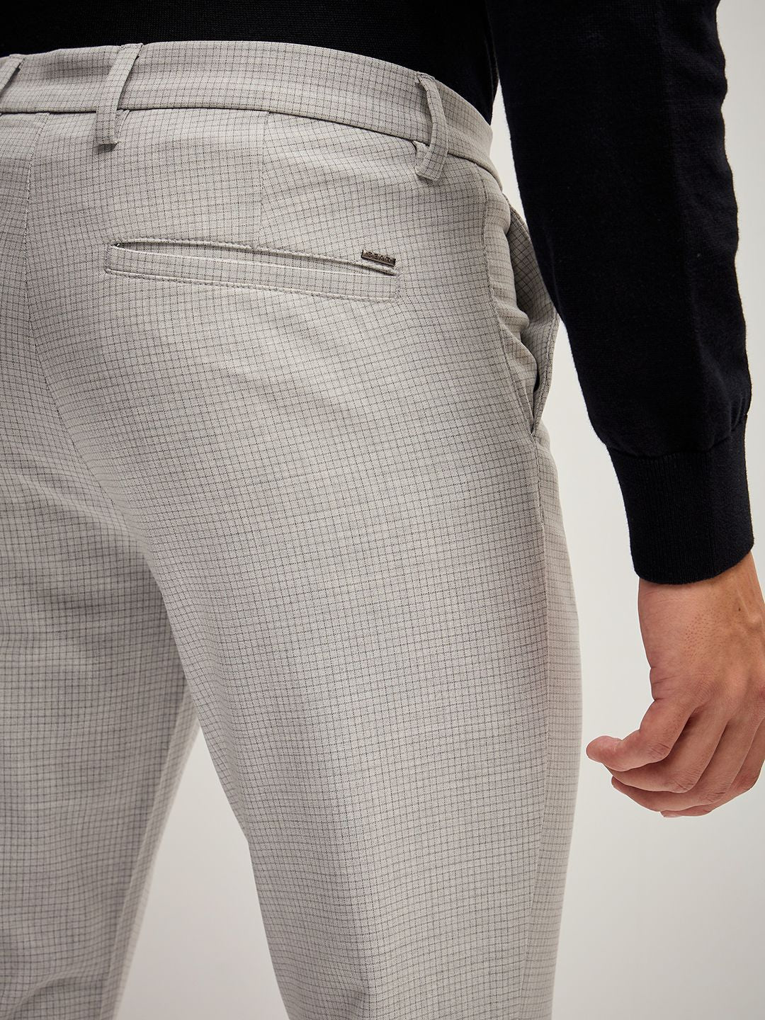 THE BEAR HOUSE Men Solid 4 Way Stretch Slim Fit Formal Trouser - Image 7