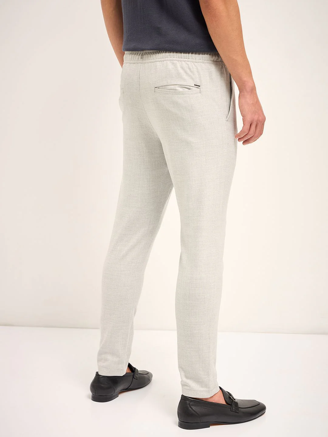 THE BEAR HOUSE Men Solid 4 Way Stretch Slim Fit Trousers - Image 3