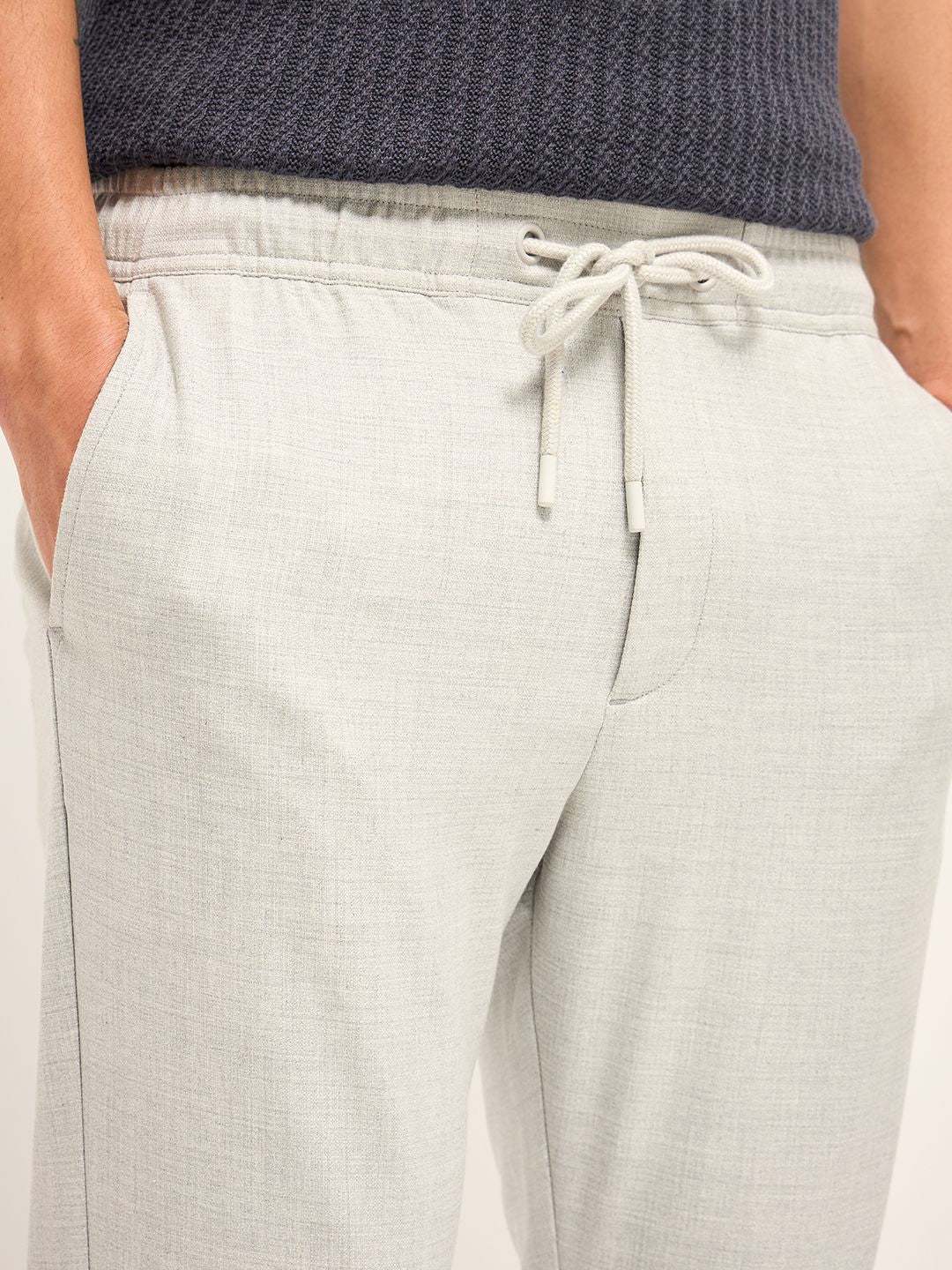 THE BEAR HOUSE Men Solid 4 Way Stretch Slim Fit Trousers - Image 4