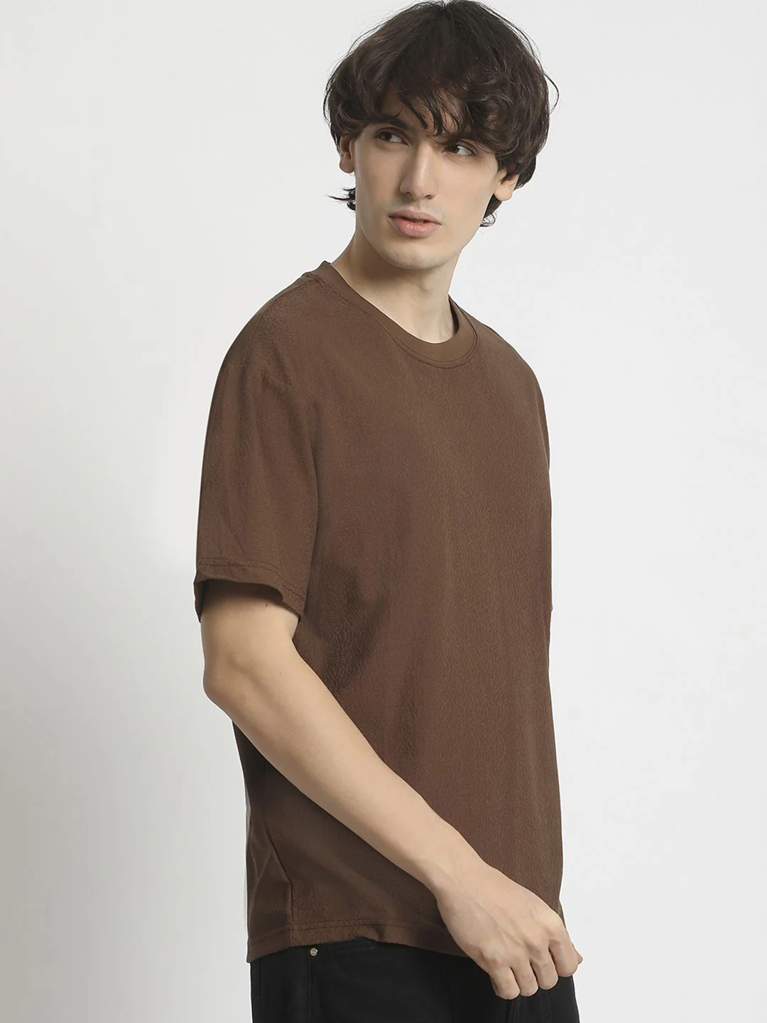 THE BEAR HOUSE Men Solid Drop-Shoulder Sleeves Tshirt - Image 3