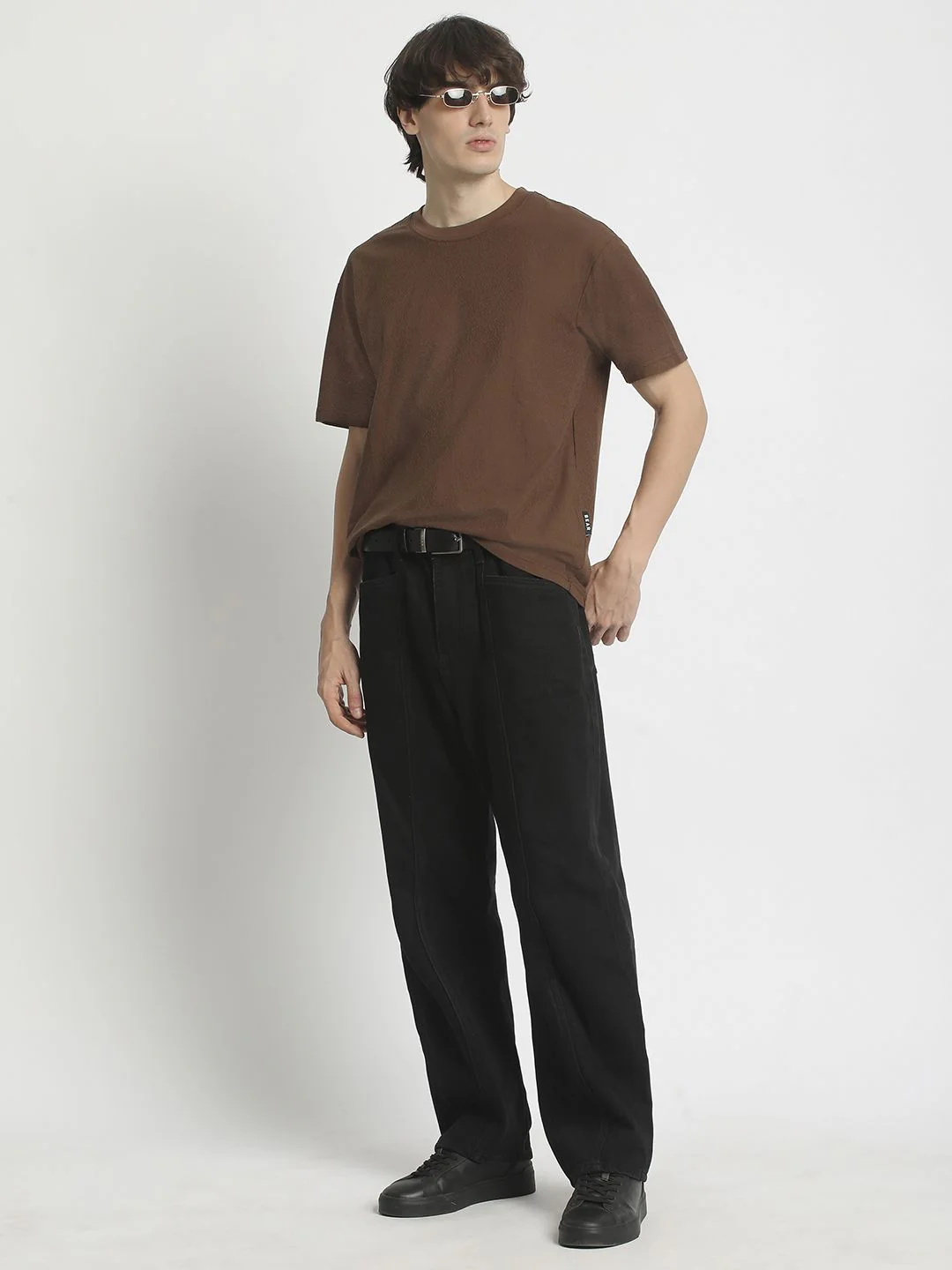 THE BEAR HOUSE Men Solid Drop-Shoulder Sleeves Tshirt - Image 4