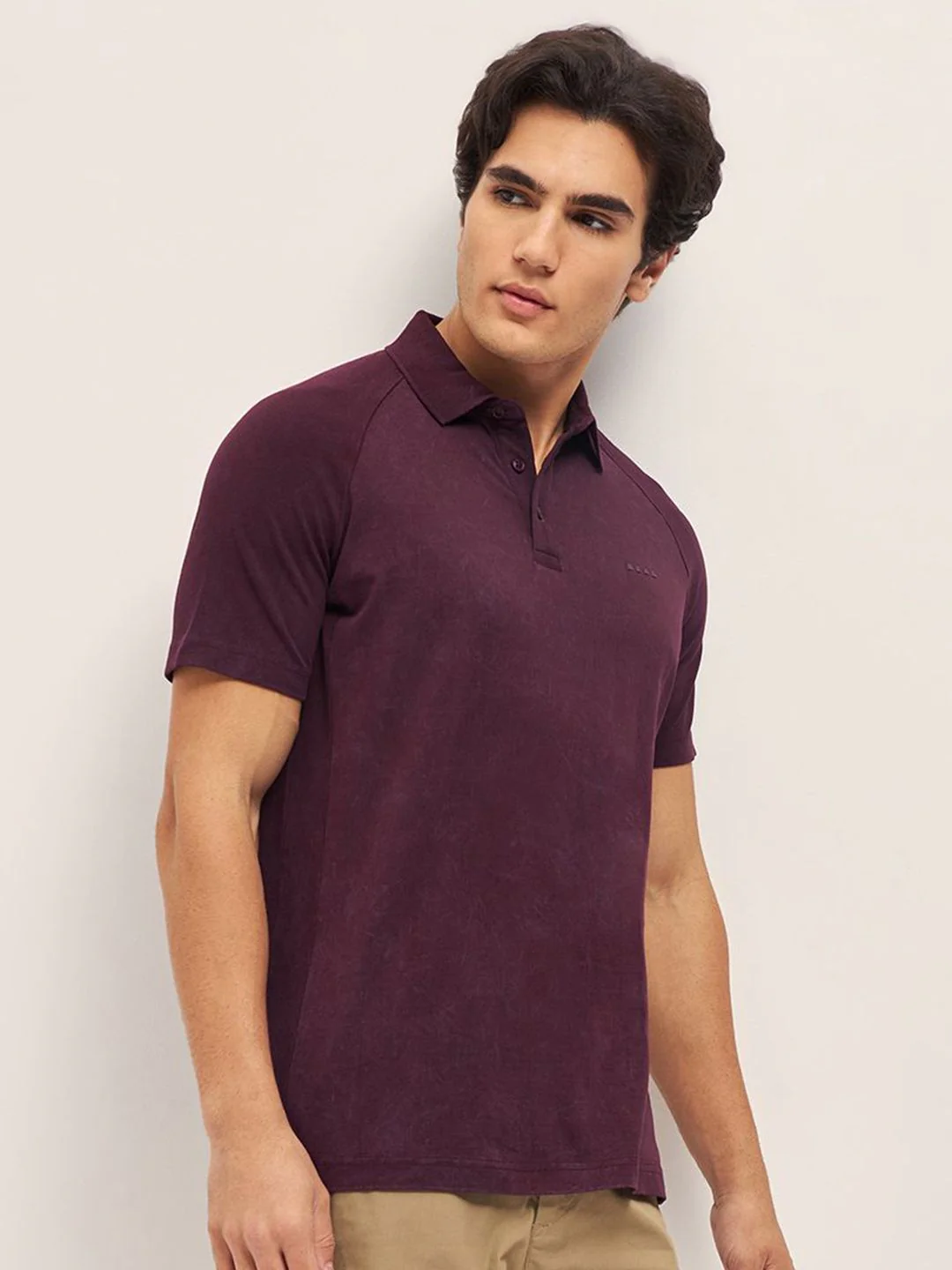 THE BEAR HOUSE Men Solid Polo Collar Cotton Slim Fit T-shirt - Image 6