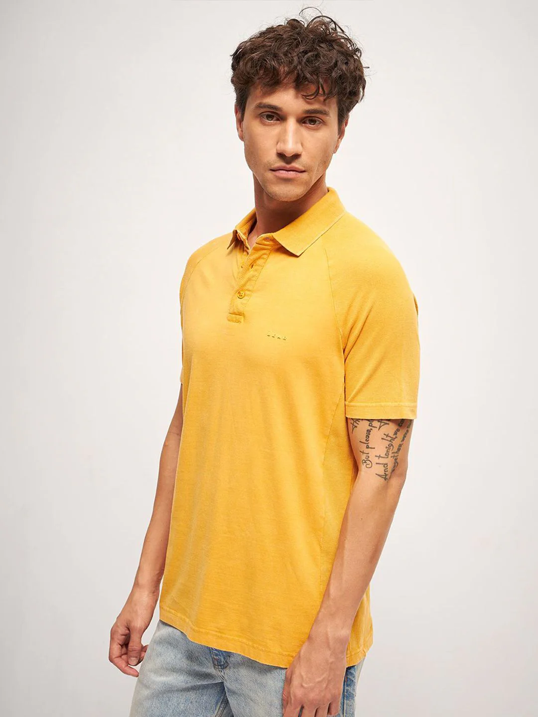 THE BEAR HOUSE Men Solid Polo Collar Pure Cotton T-shirt - Image 3