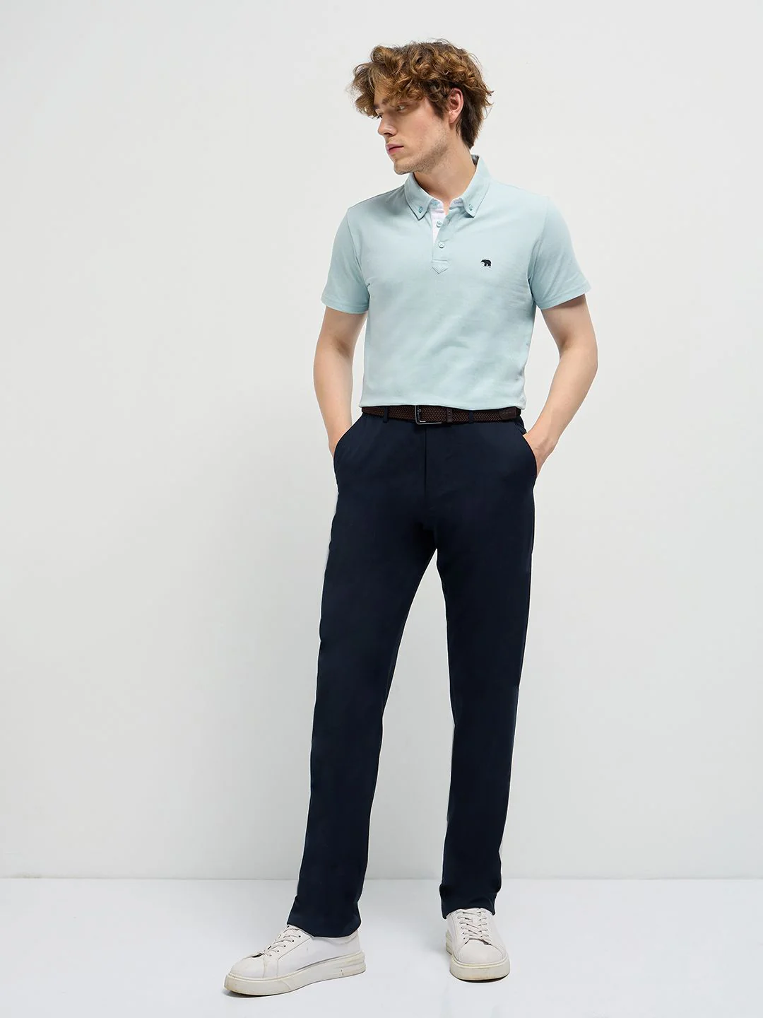 THE BEAR HOUSE Men Solid Polo Collar Pure Cotton T-shirt - Image 6