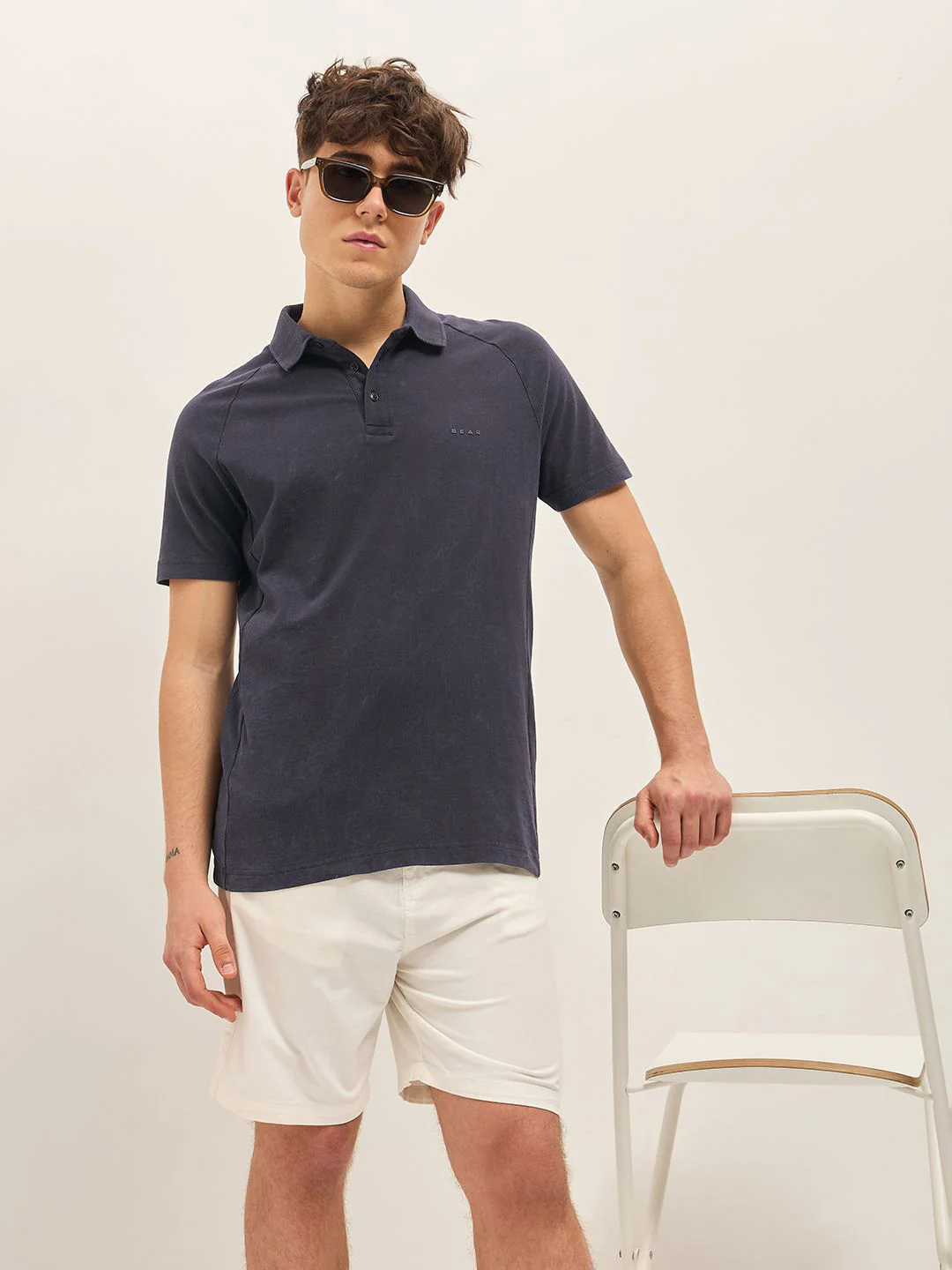 THE BEAR HOUSE Men Solid Polo Collar Cotton T-shirt - Image 14