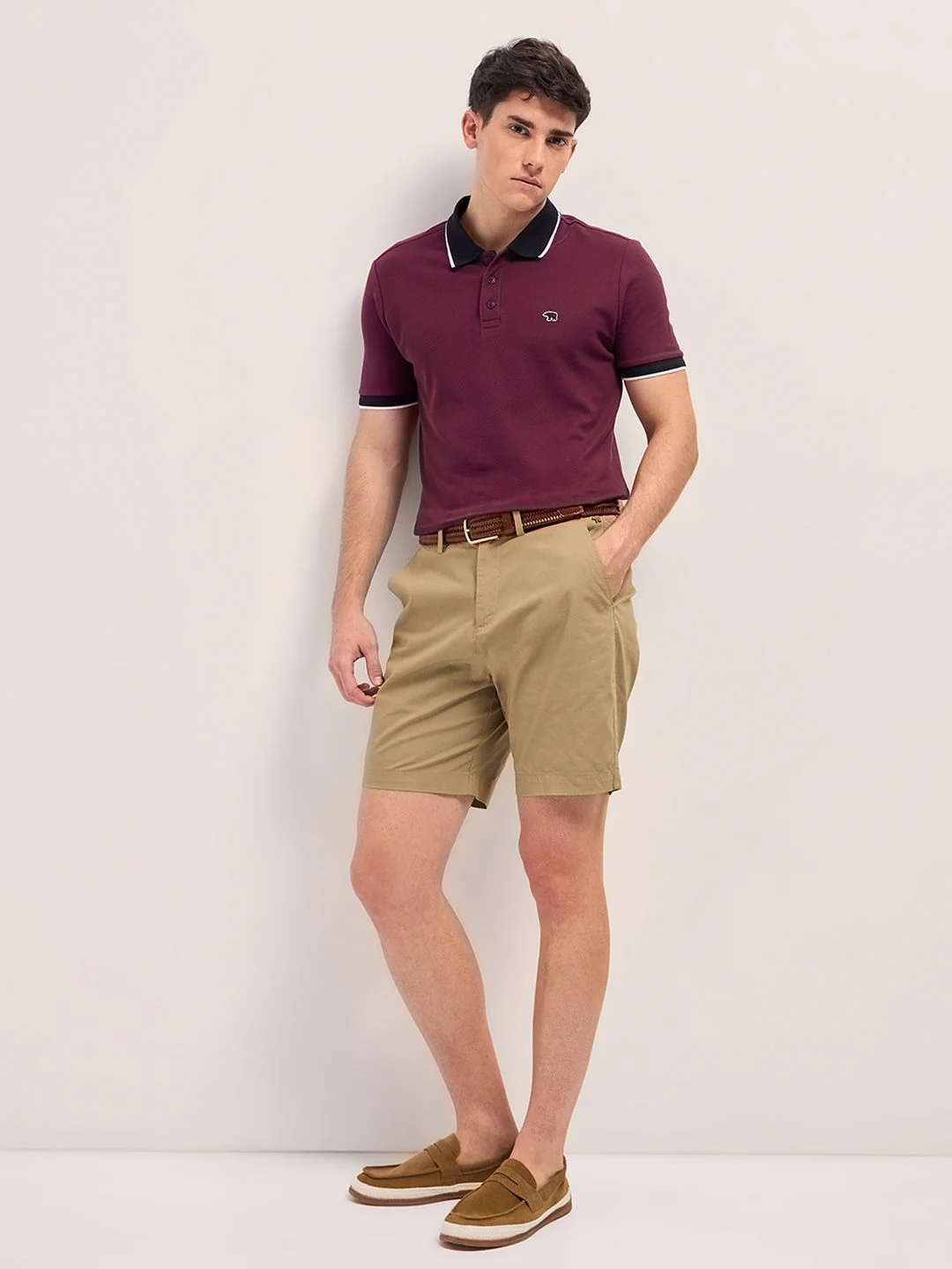 THE BEAR HOUSE Men Solid Polo Collar Cotton T-shirt - Image 6