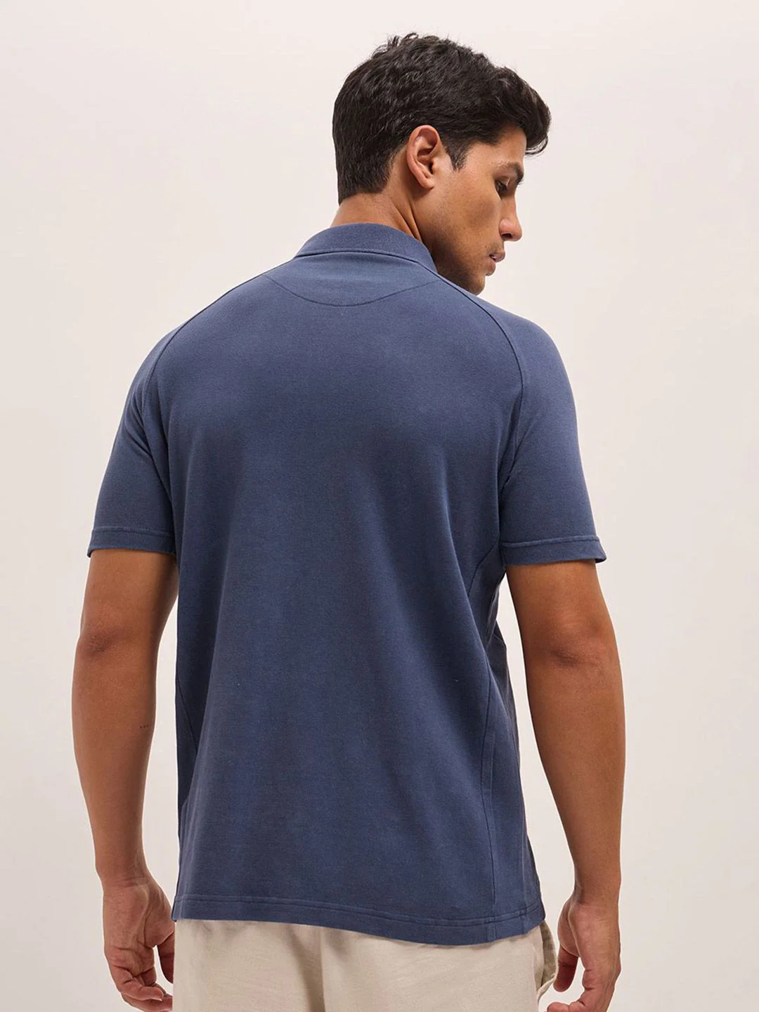 THE BEAR HOUSE Men Solid Polo Collar Pure Cotton T-shirt - Image 5