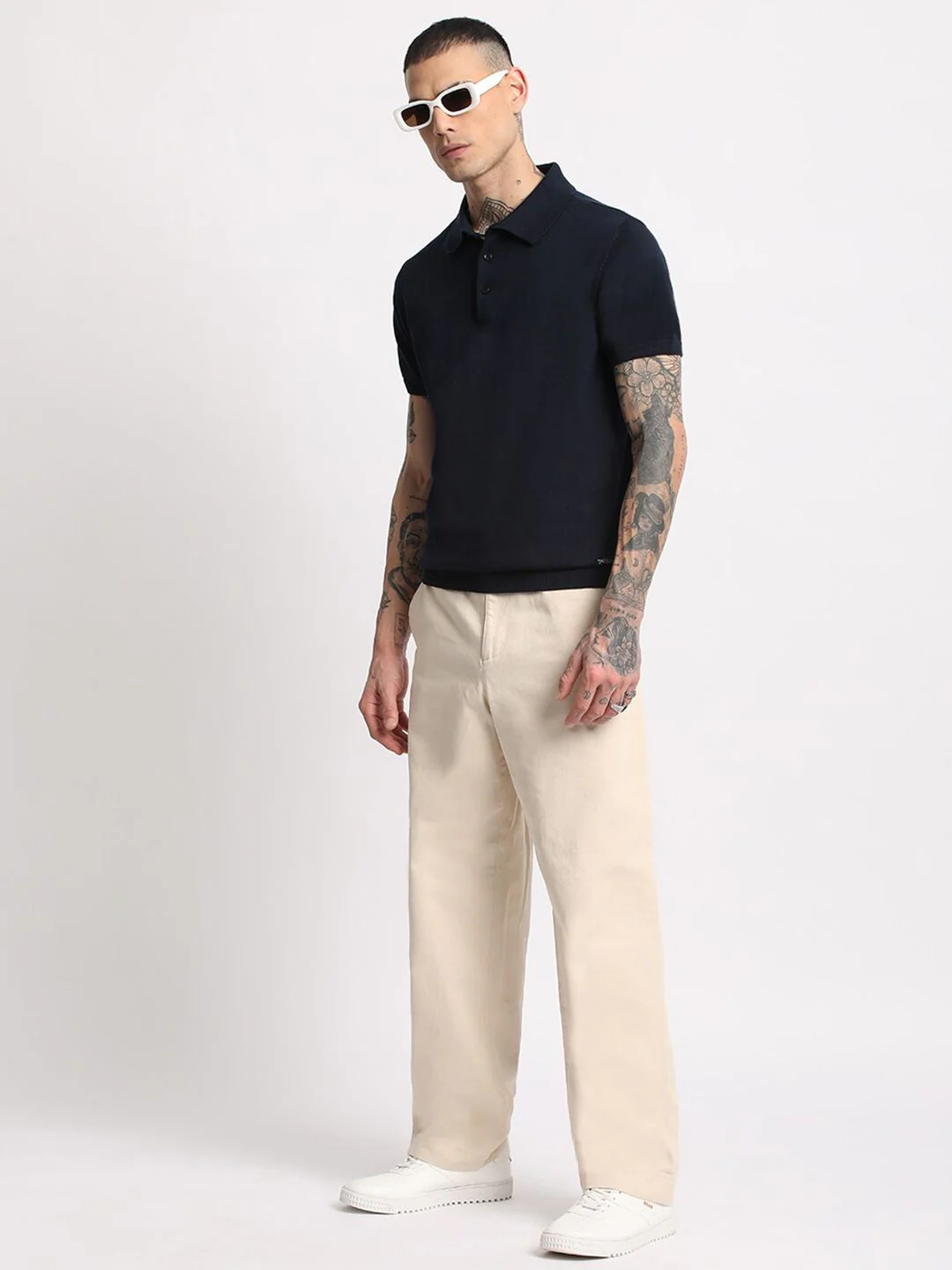 THE BEAR HOUSE Men Pure Cotton Cotton Polo Collar T-Shirt - Image 6