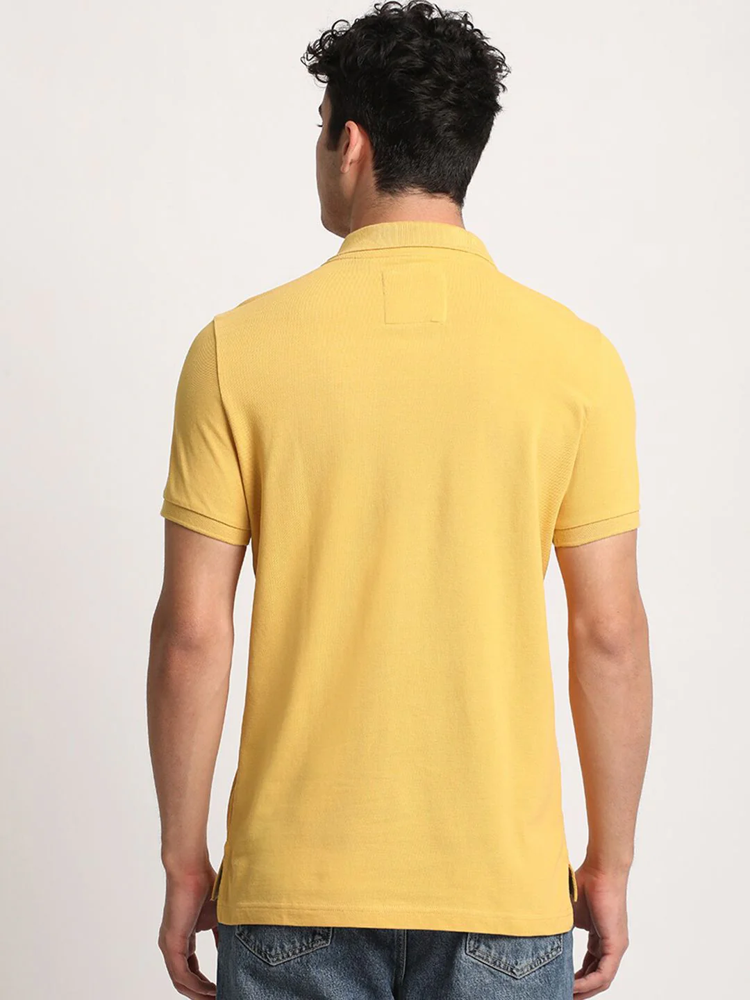 THE BEAR HOUSE Men Solid Regular Fit Cotton Polo Collar T-Shirt - Image 4
