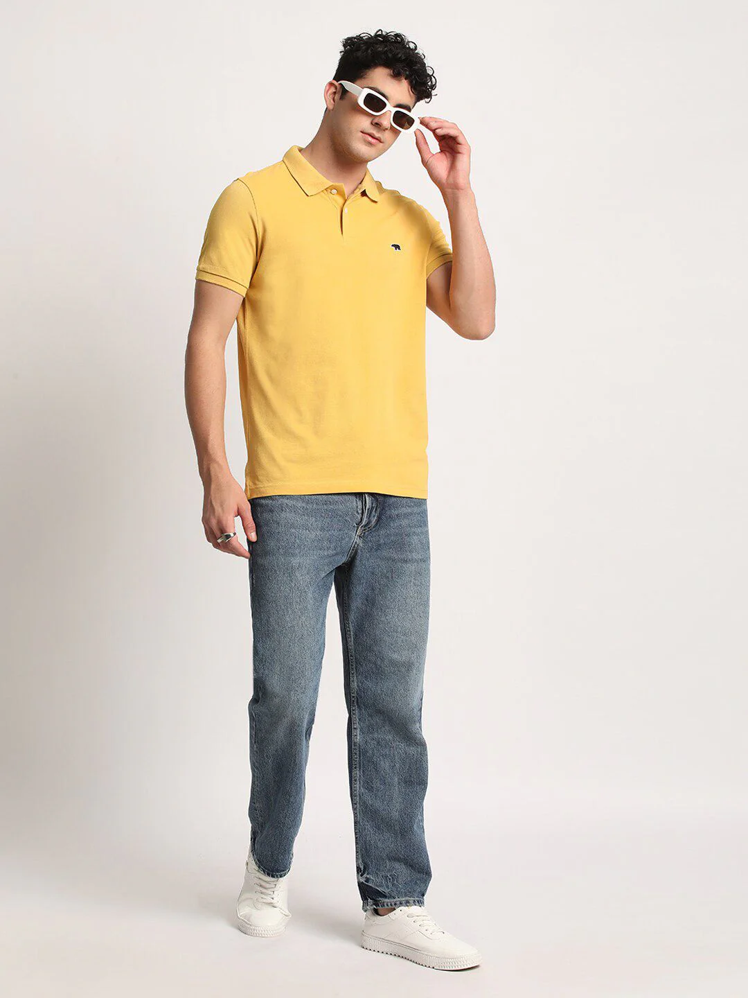 THE BEAR HOUSE Men Solid Regular Fit Cotton Polo Collar T-Shirt - Image 6
