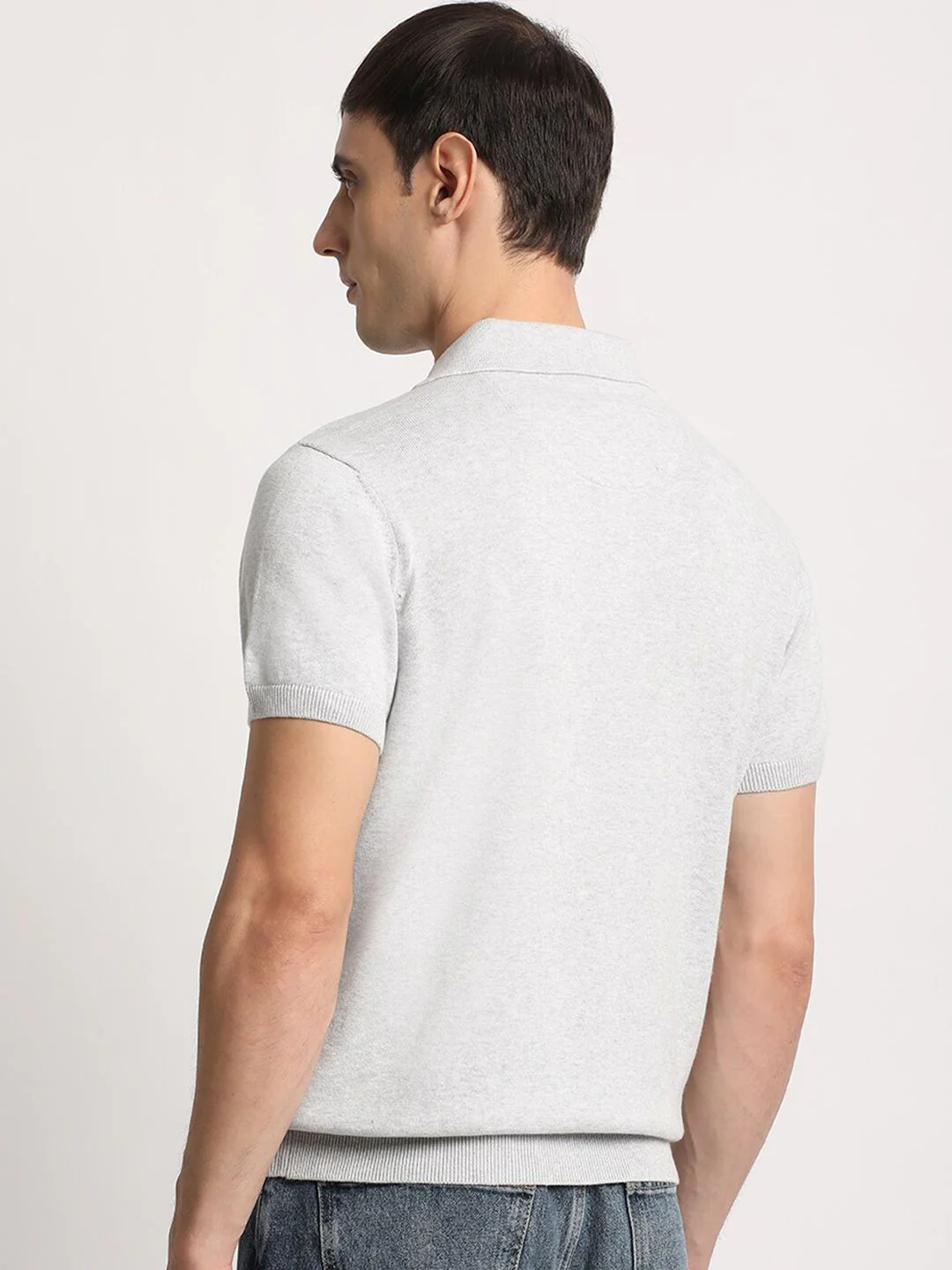 THE BEAR HOUSE Men Solid Regular Fit Cotton Polo Collar T-Shirt - Image 4