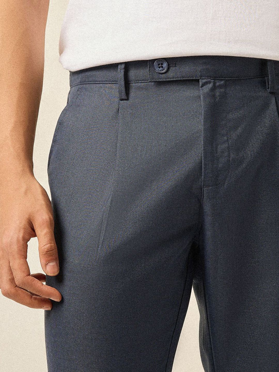 THE BEAR HOUSE Men Solid Regular Fit Formal Trouser - Image 4