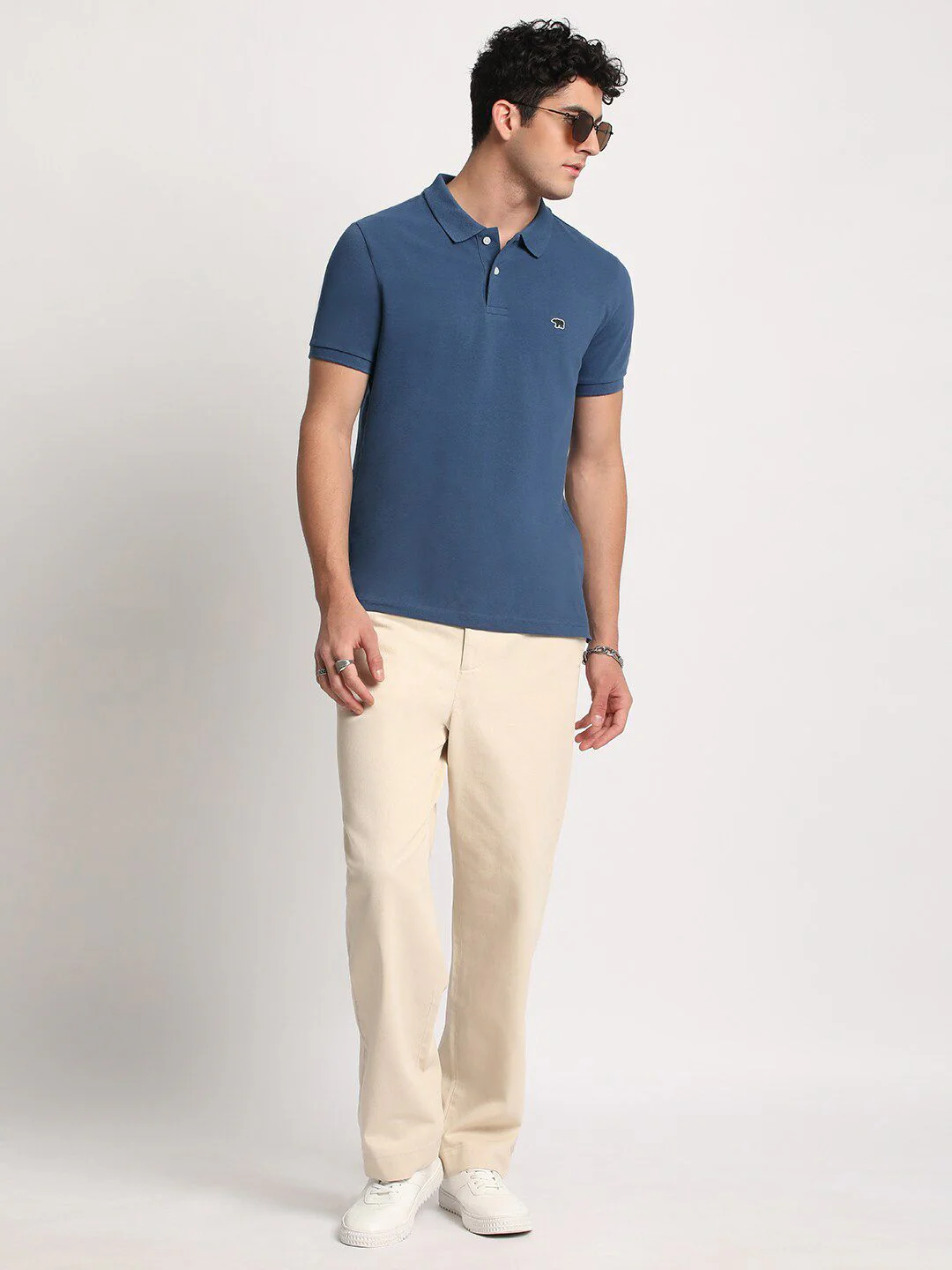 THE BEAR HOUSE Men Solid Slim Fit Cotton Polo Collar T-Shirts - Image 6