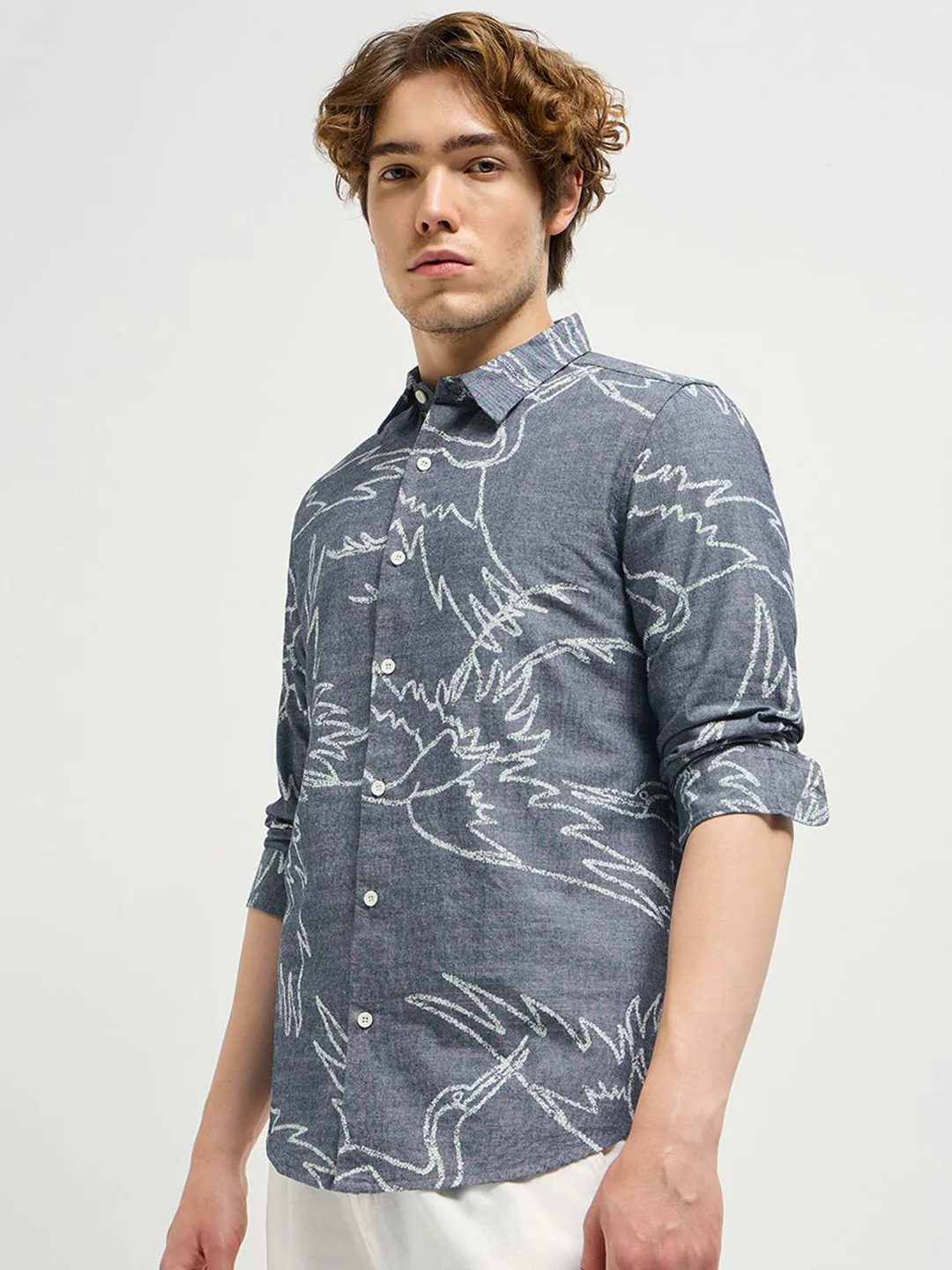 THE BEAR HOUSE Men Spread Collar Abstract Printed Pure Cotton Casual Shirt - Image 4