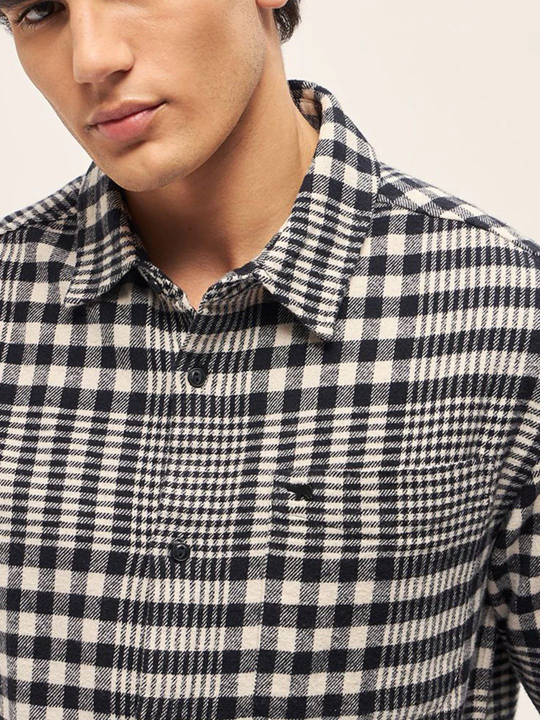 THE BEAR HOUSE Men Spread Collar Tartan Checked Cotton Relaxed Fit Casual Shirt - Image 2