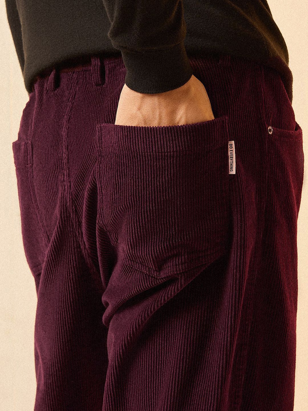 THE BEAR HOUSE Men Striped Loose Fit Corduroy Pleated Chinos Trousers - Image 6