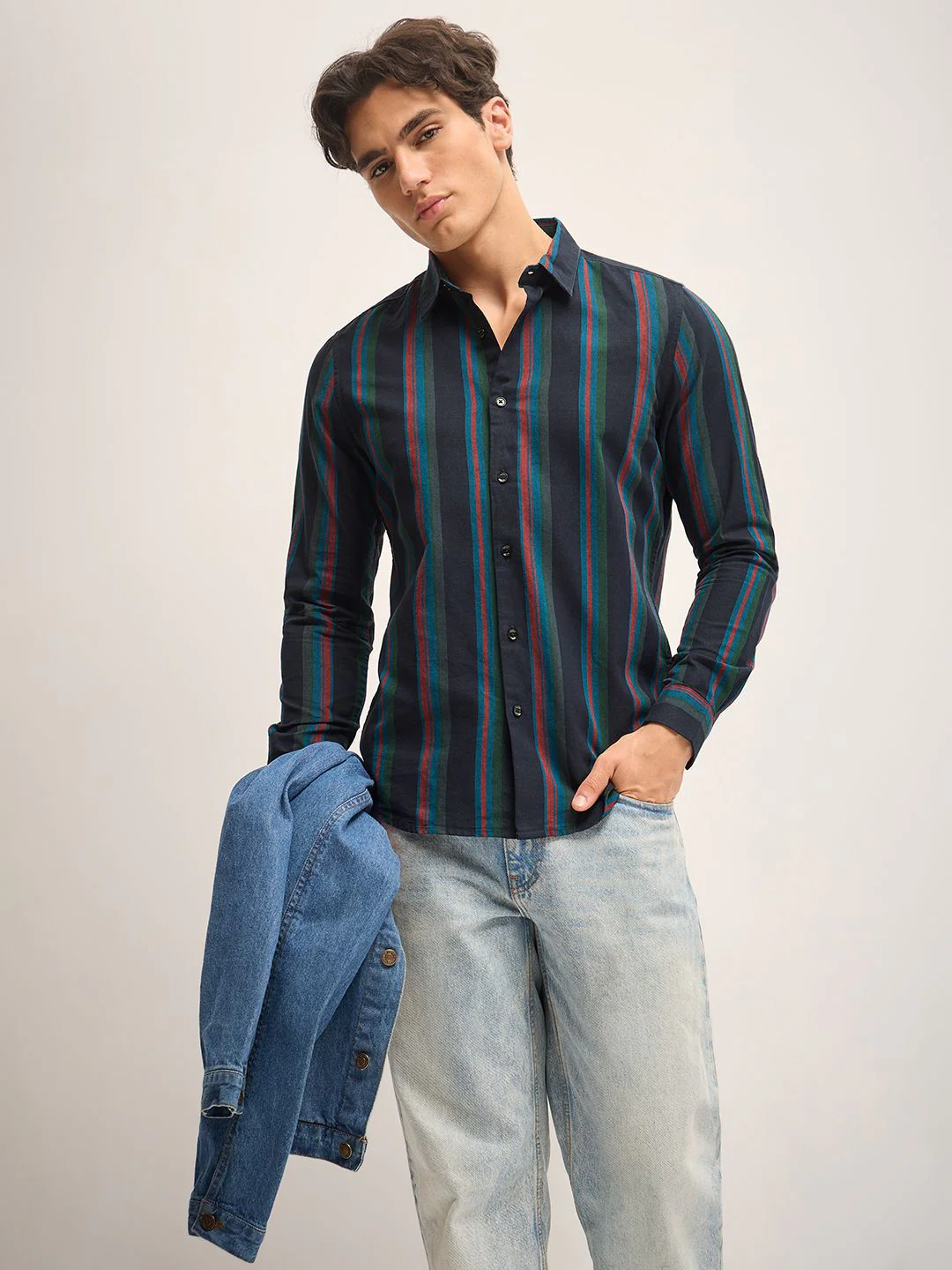 THE BEAR HOUSE Men Striped Opaque Slim Fit Casual Shirt - Image 4