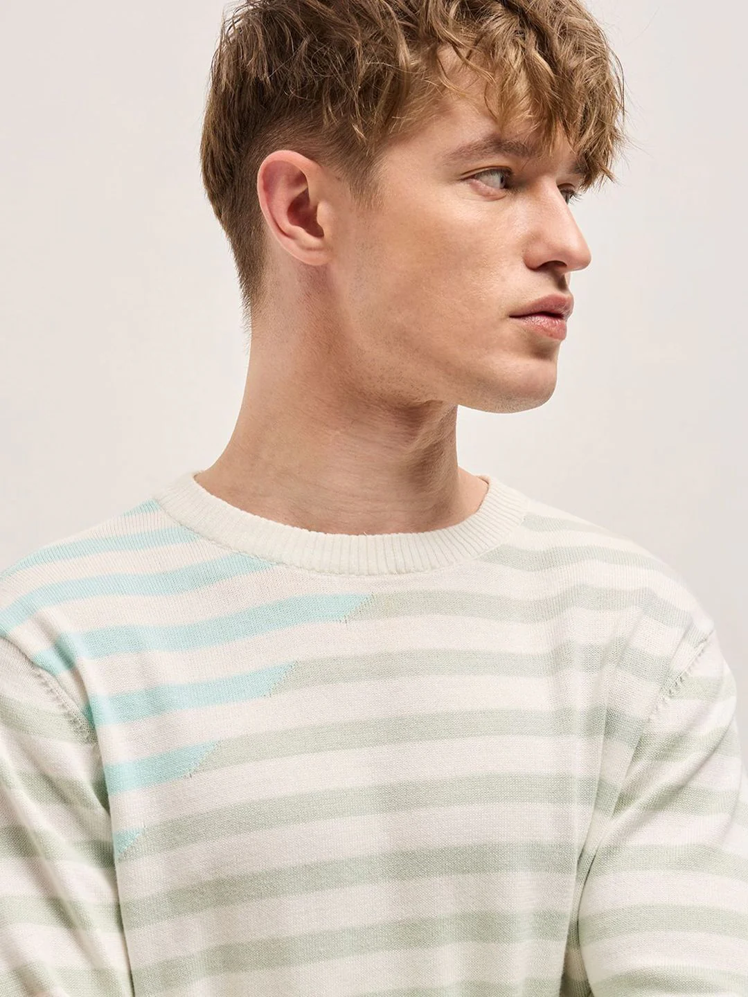THE BEAR HOUSE Men Striped Round Neck Cotton Slim Fit T-shirt - Image 2