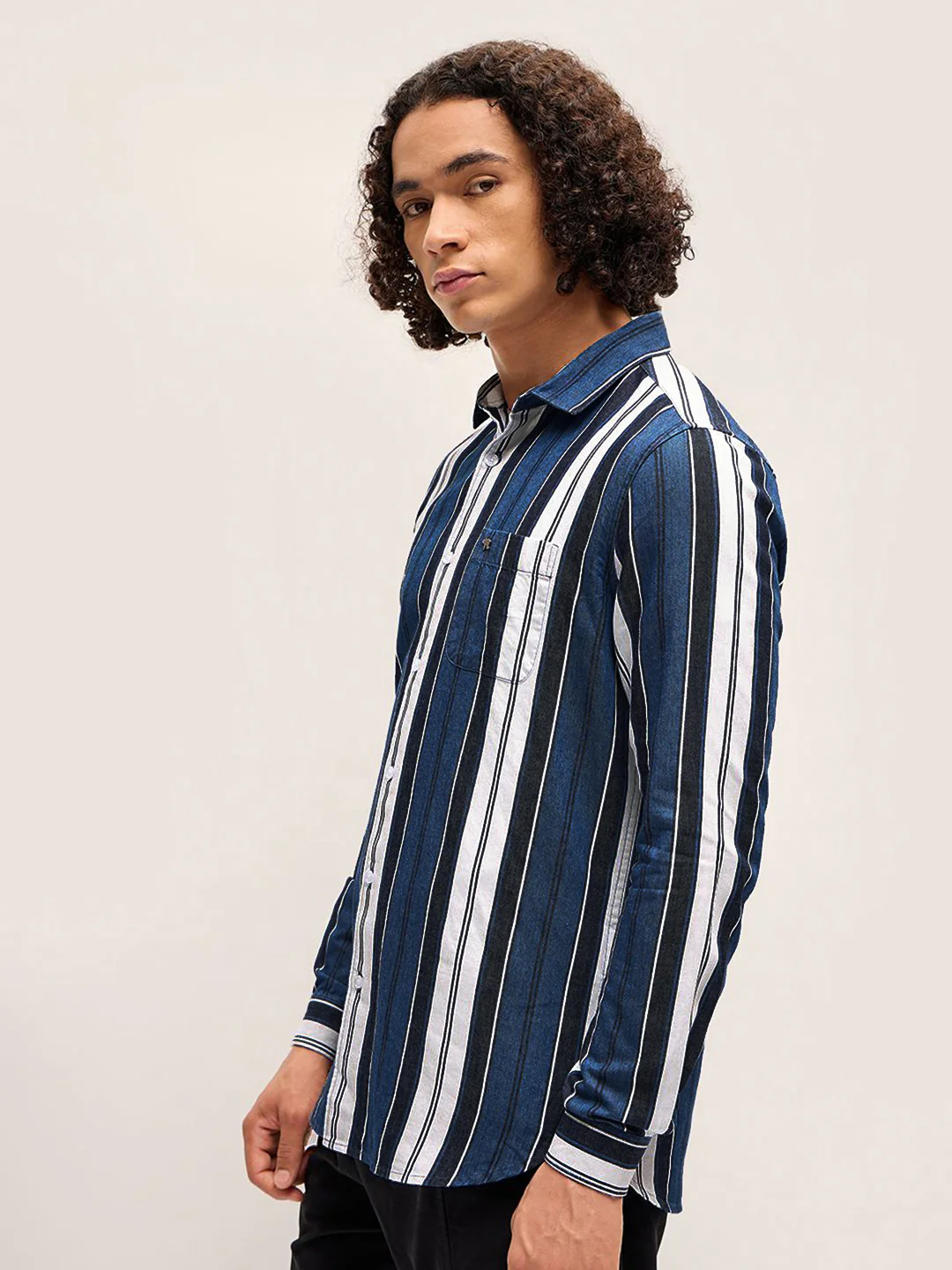 THE BEAR HOUSE Men Striped Slim Fit Pure Cotton Casual Shirt - Image 3