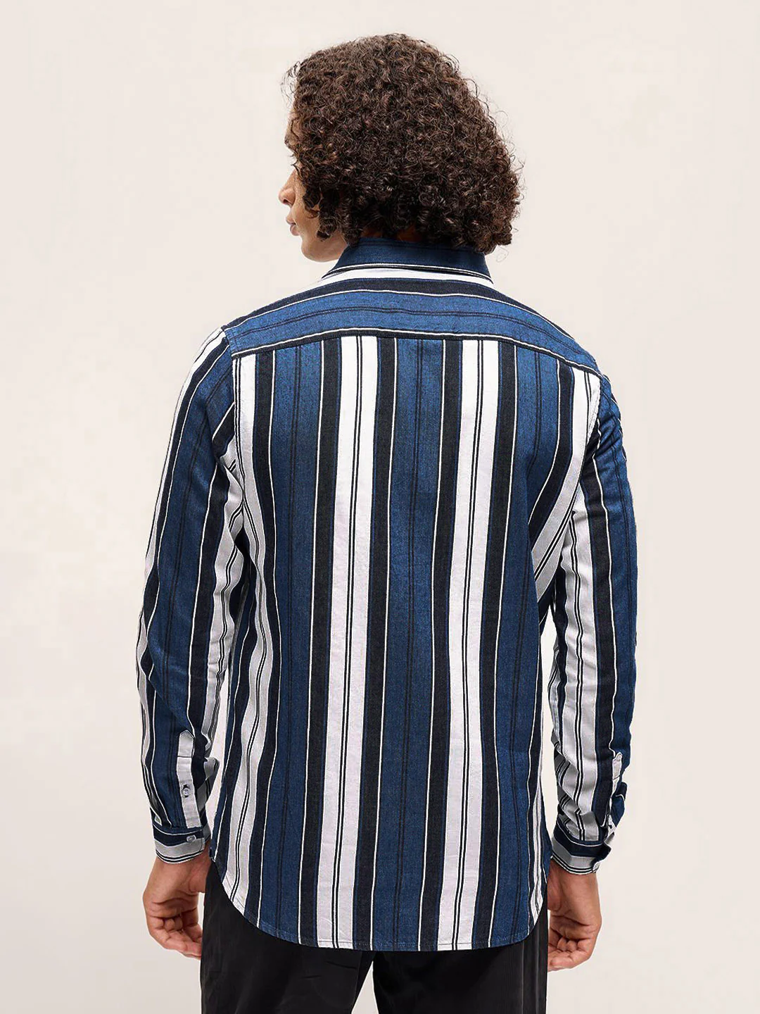 THE BEAR HOUSE Men Striped Slim Fit Pure Cotton Casual Shirt - Image 4