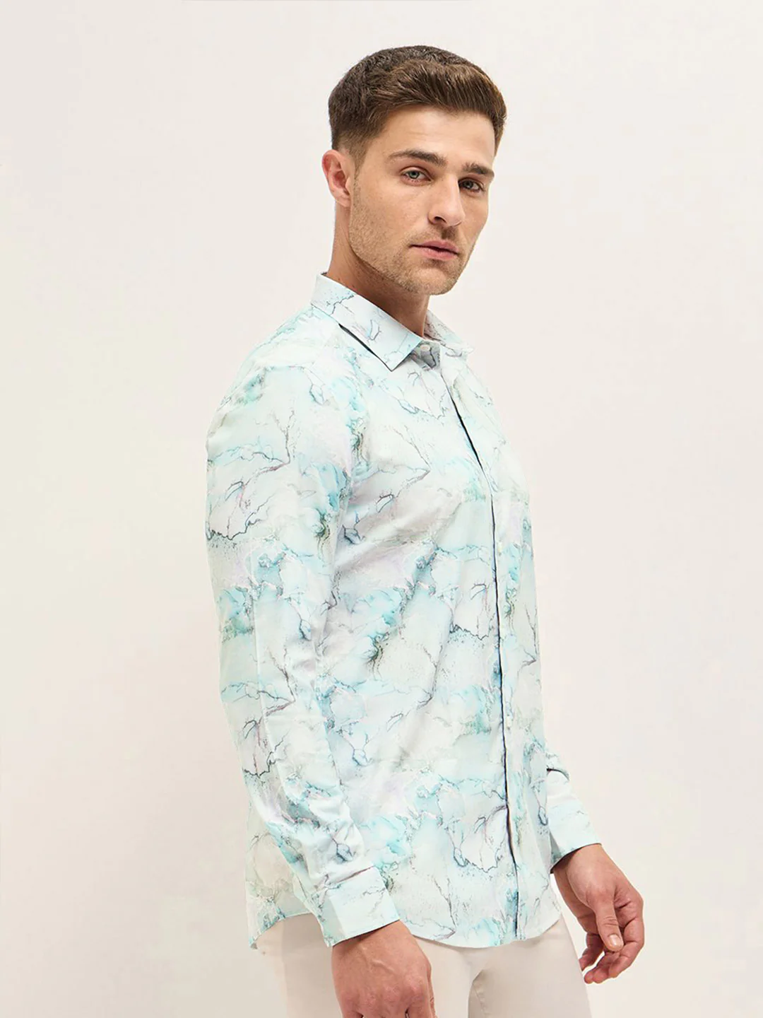THE BEAR HOUSE Men Tailored Fit Opaque Printed Formal Shirt - Image 3