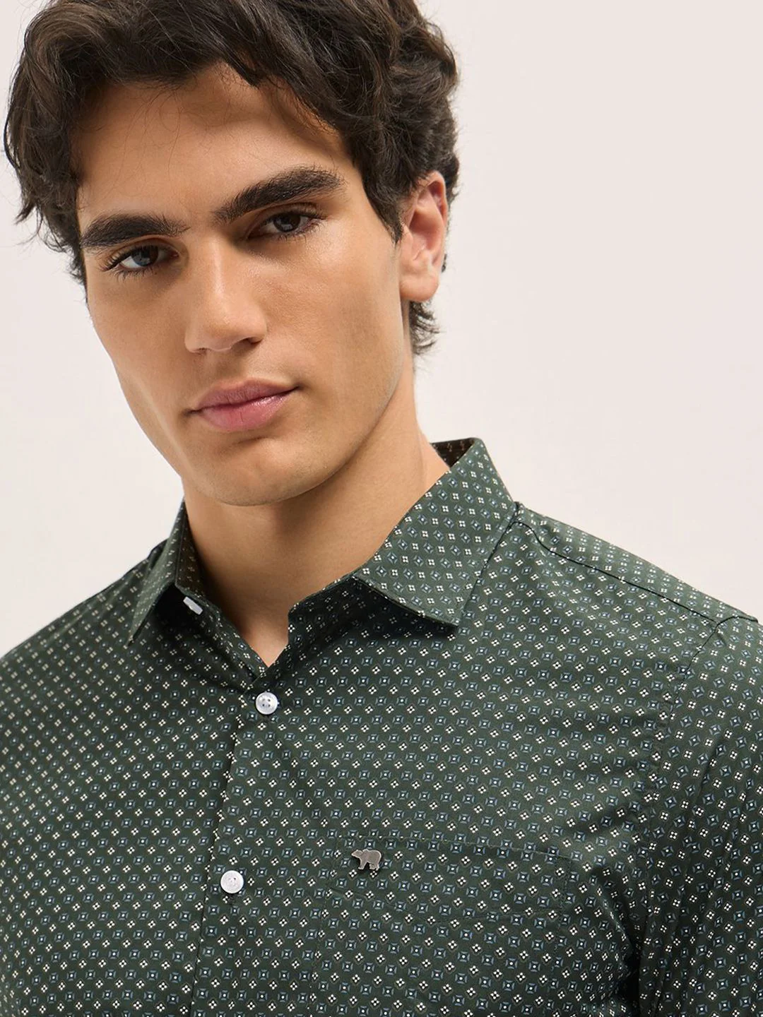 THE BEAR HOUSE Men Tailored Fit Opaque Printed Formal Shirt - Image 2
