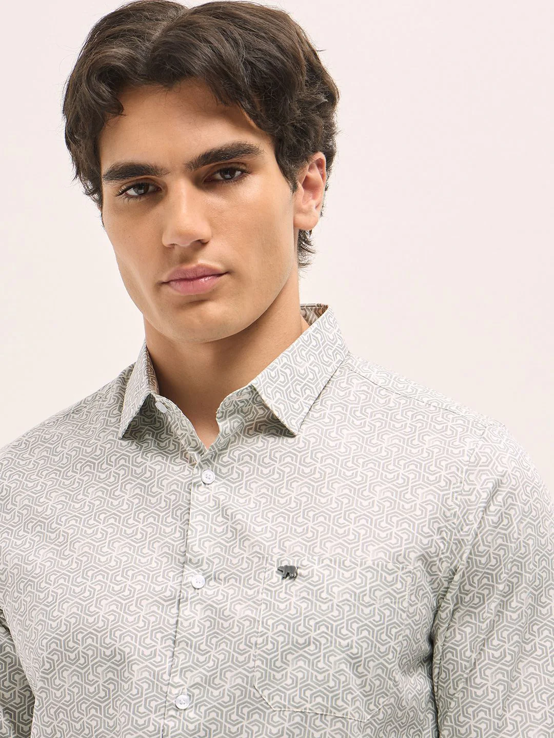THE BEAR HOUSE Men Tailored Fit Opaque Printed Formal Shirt - Image 3